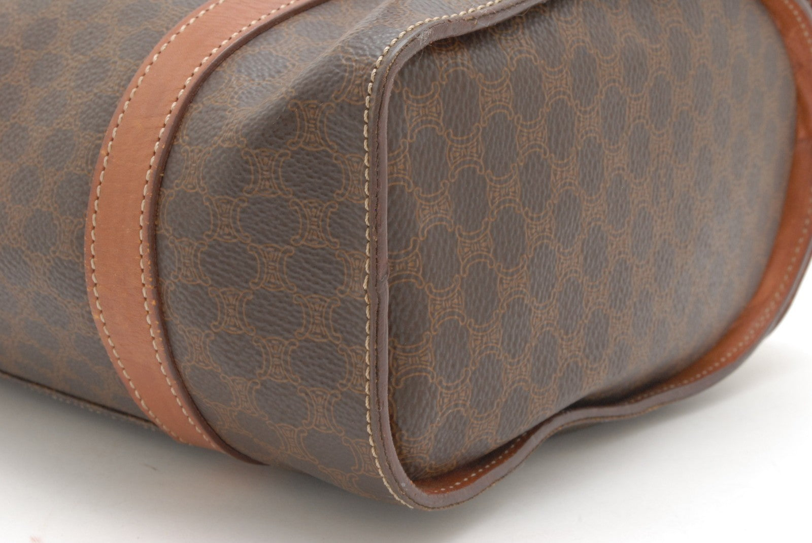 Celine Macadam Boston Handbag - Brown, PVC Leather