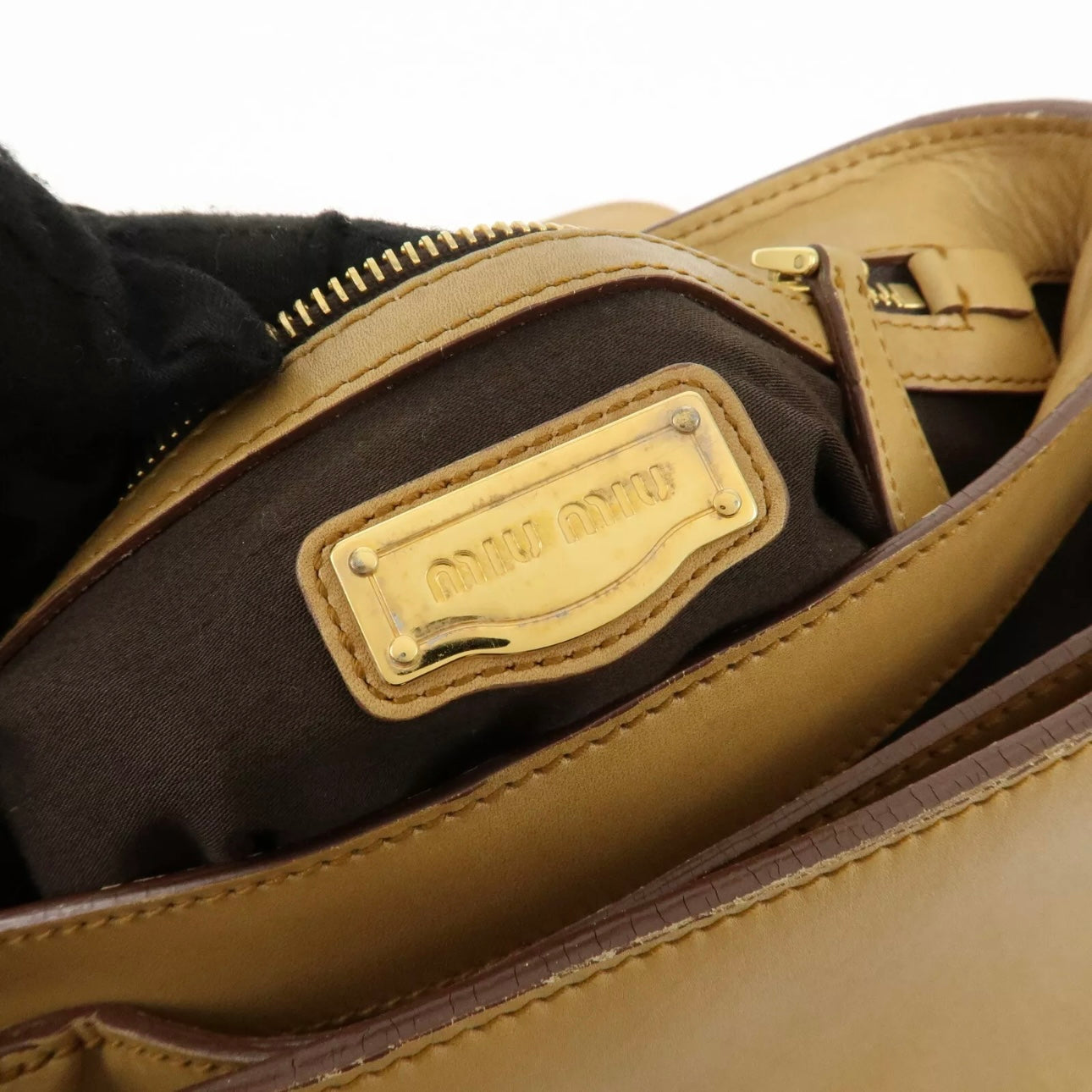 Miu Miu 2Way Shoulder Bag - Beige, Leather