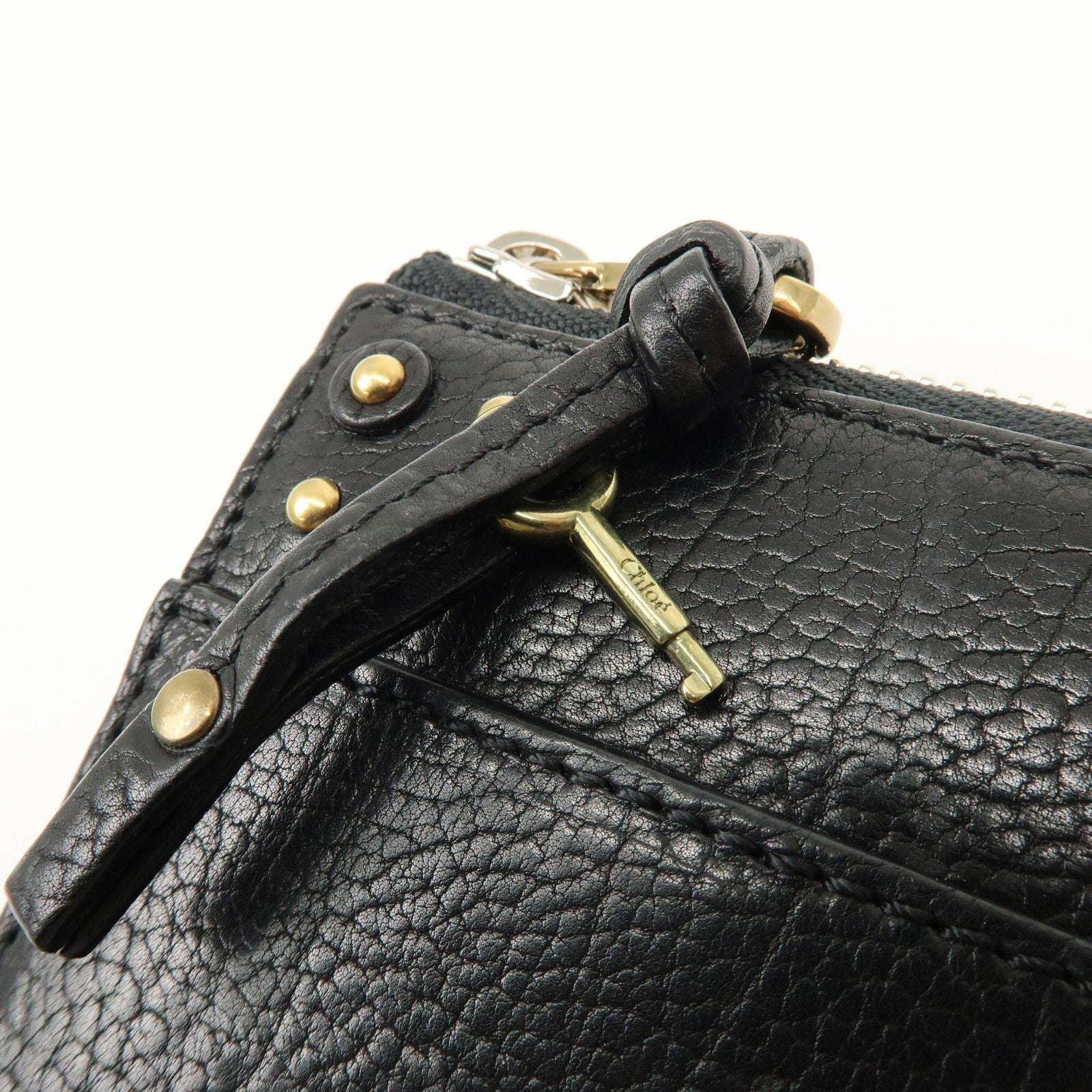 Chloe Aurora Studs Wallet - Black, Leather