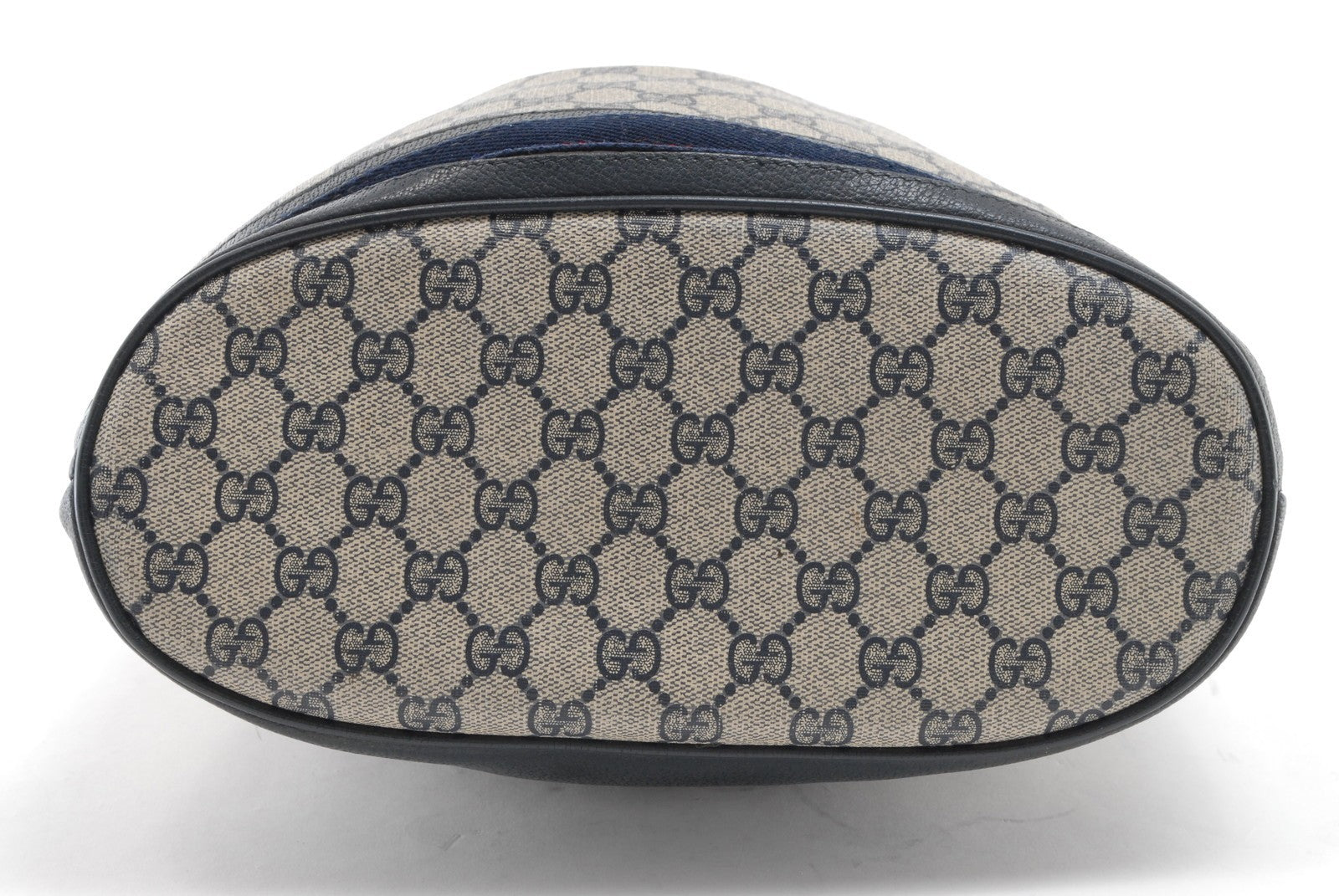 Gucci Vintage GG Sherry Line Drawstring Shoulder Bag - Navy, PVC Leather