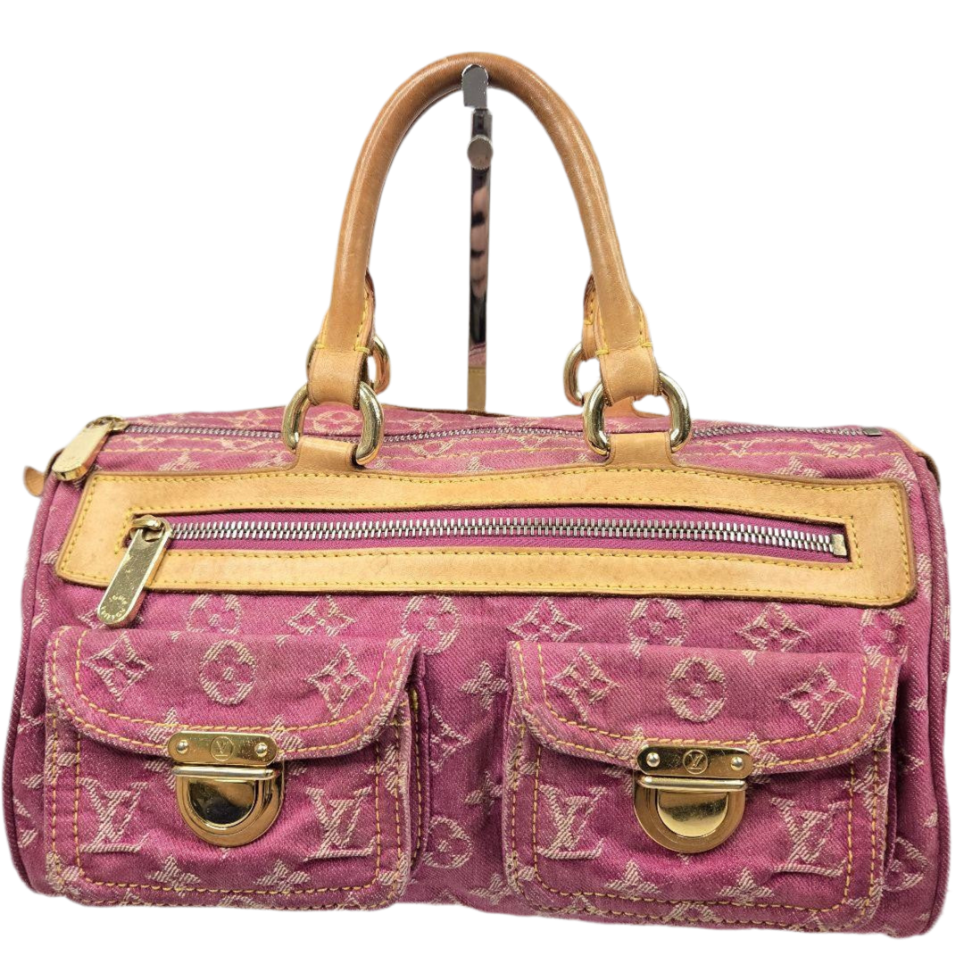 Louis Vuitton Monogram Denim Neo Speedy Handbag - Pink x Beige, Denim Leather