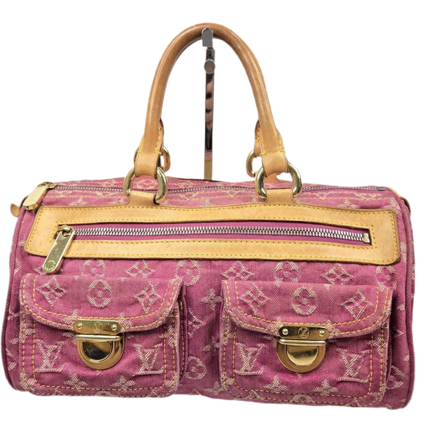 Louis Vuitton Monogram Denim Neo Speedy Handbag - Pink x Beige, Denim Leather