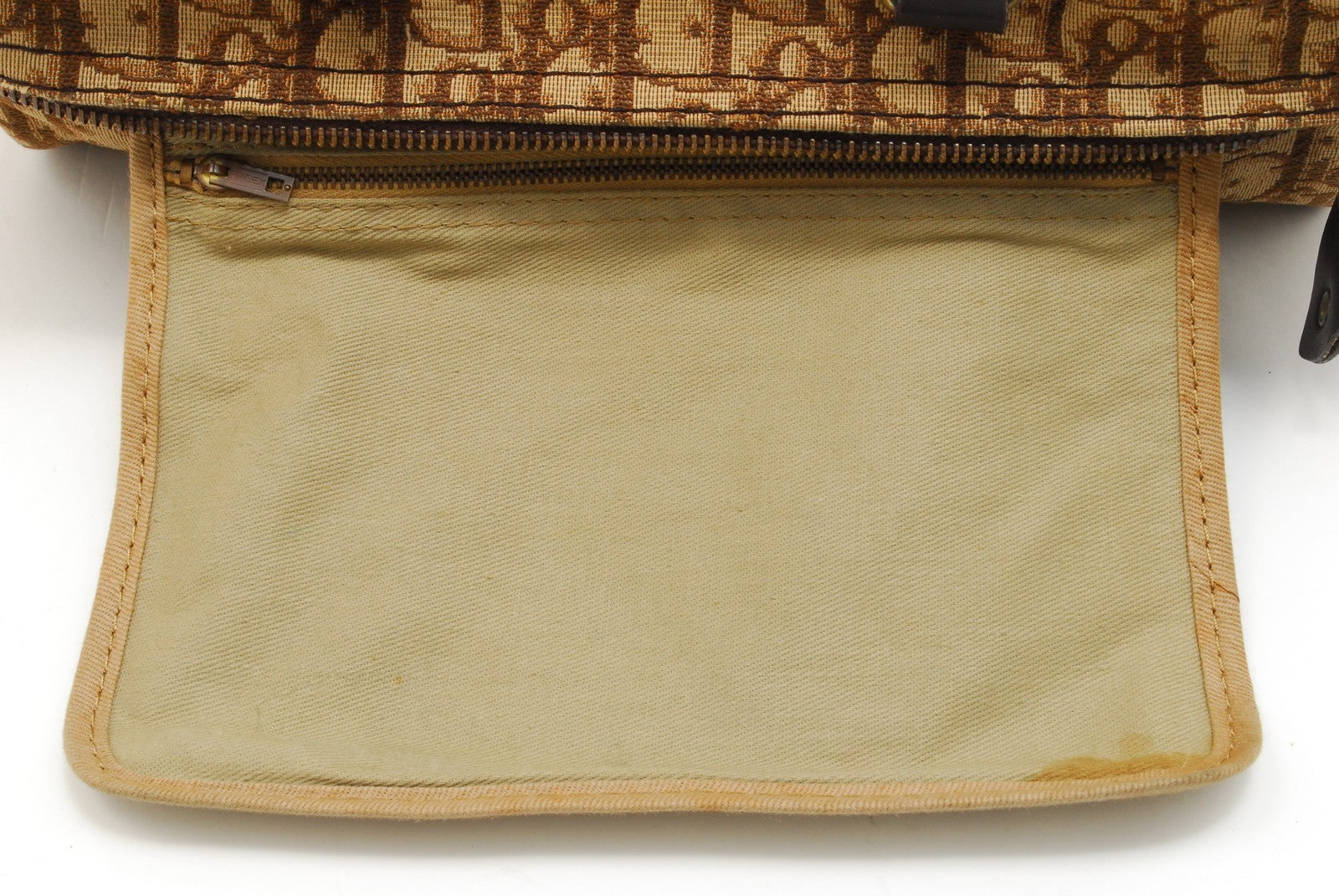 Christian Dior Trotter Boston Bag - Beige, Canvas & Leather