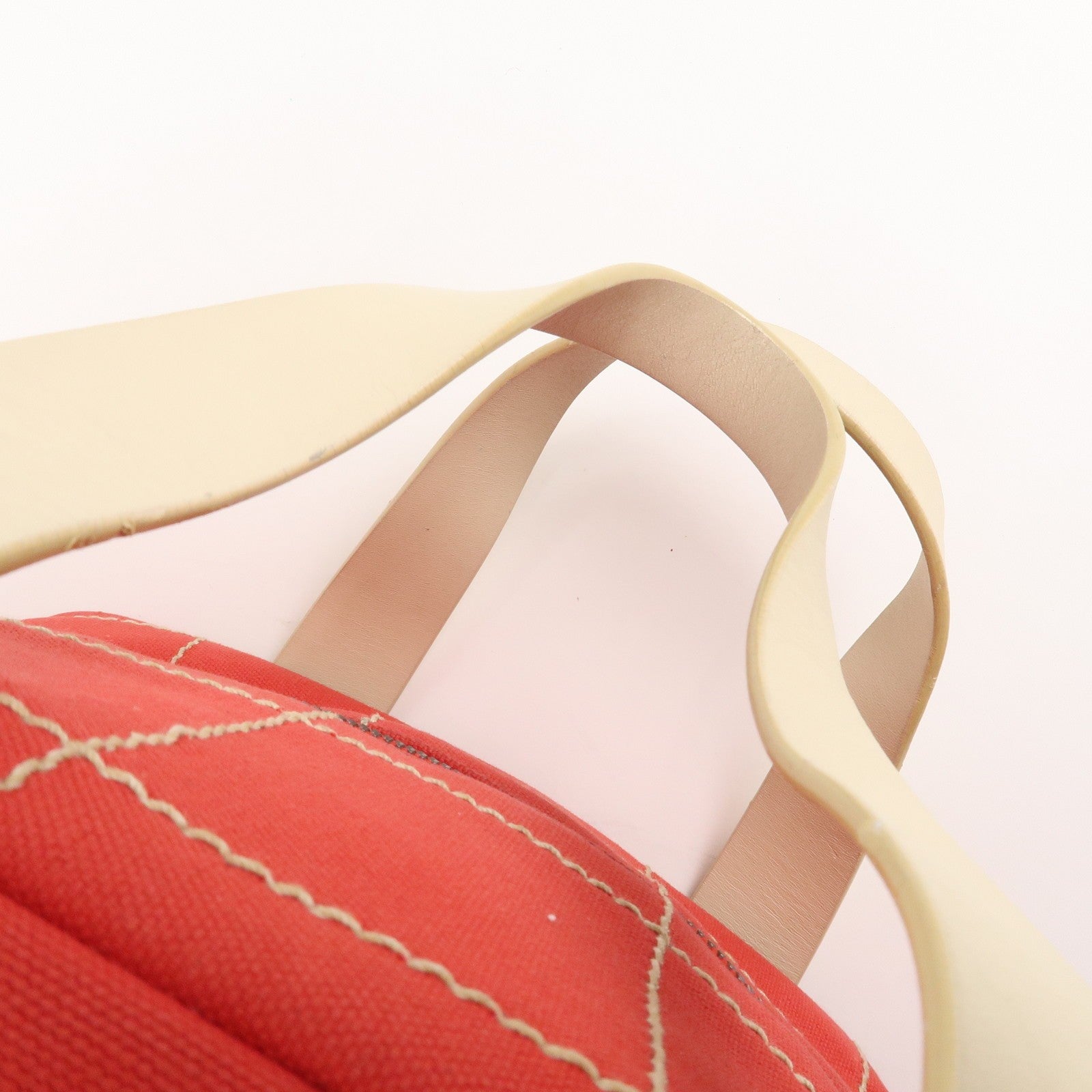 Chanel Chocolate Bar COCO Mark Hand Bag - Red, Canvas Leather