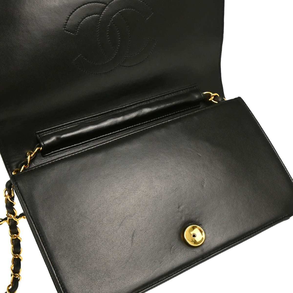 Chanel Single Chain Shoulder Shoulder Bag - Black, Lambskin Leather
