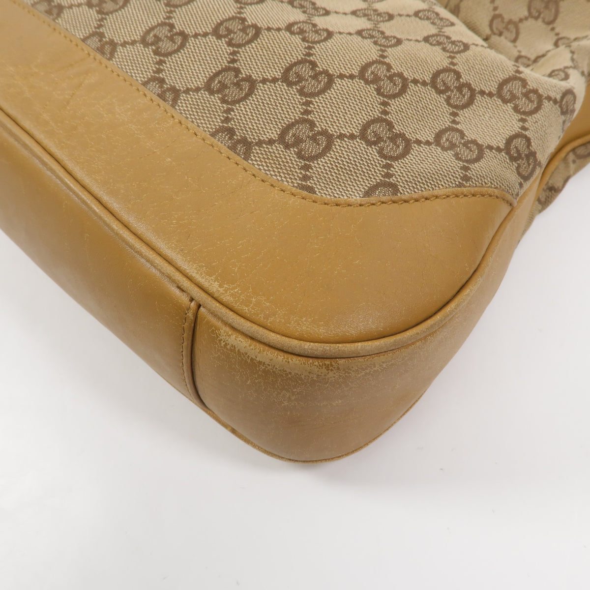 Gucci GG GHW Bamboo 2 Way Shoulder Bag - Beige, Canvas