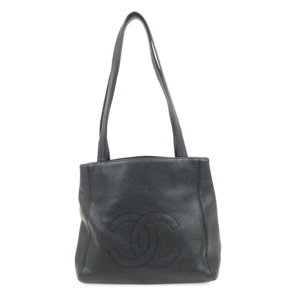 Chanel Coco Mark Caviarskin Shoulder Bag - Black, Leather
