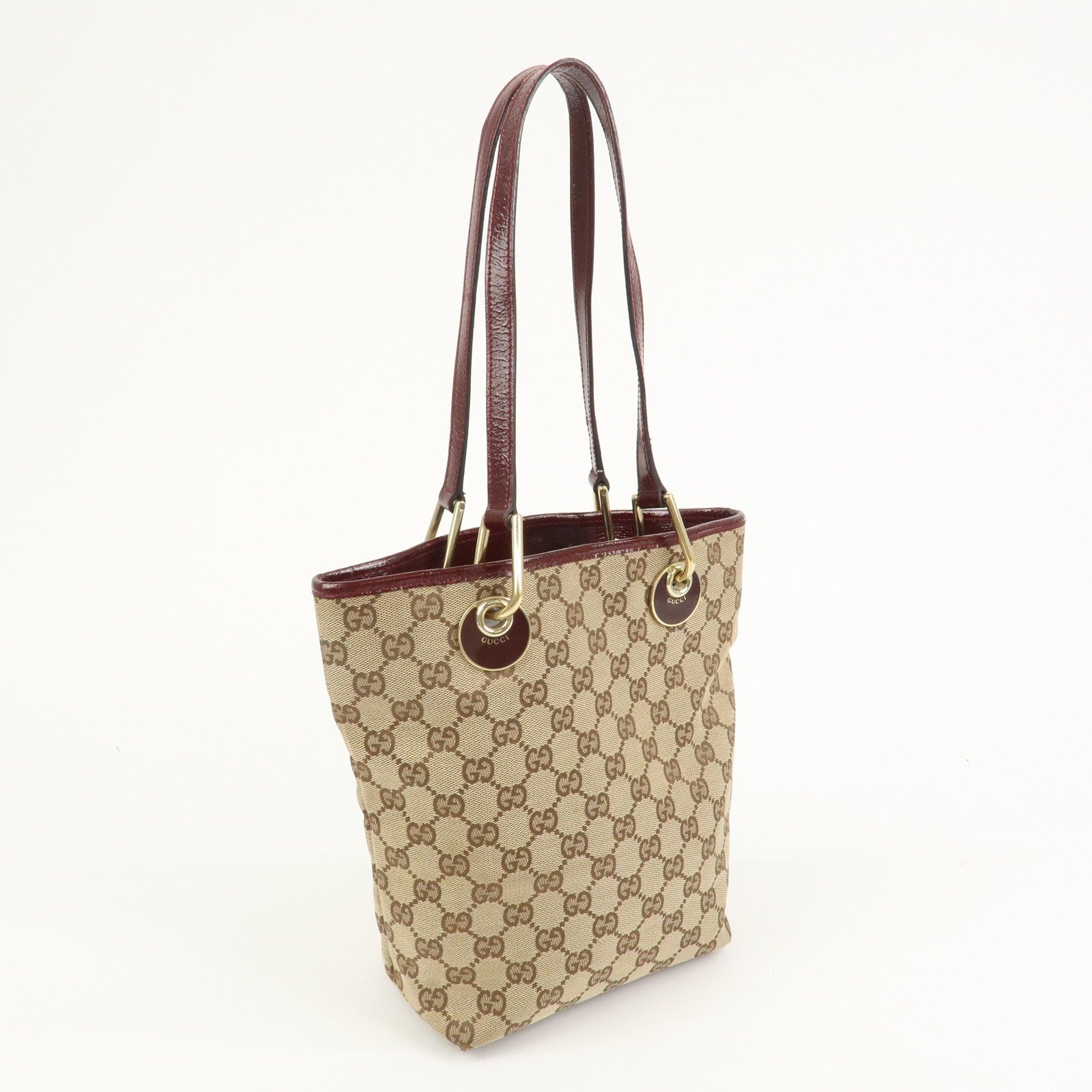 Gucci Tote Bag - Brown Bordeaux, GG Canvas Leather 