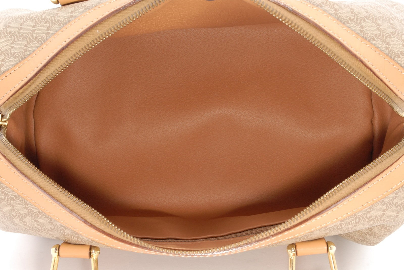 Celine Macadam Boston Bag - Beige, PVC Leather
