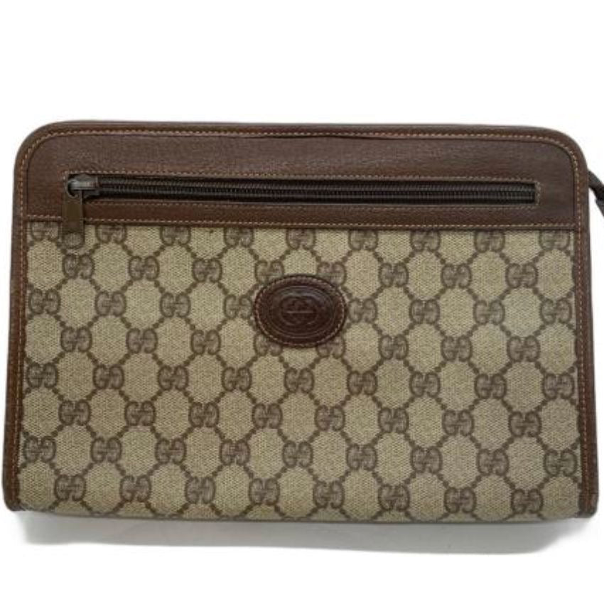 Gucci Vintage Clutch Bag - Brown, PVC Leather