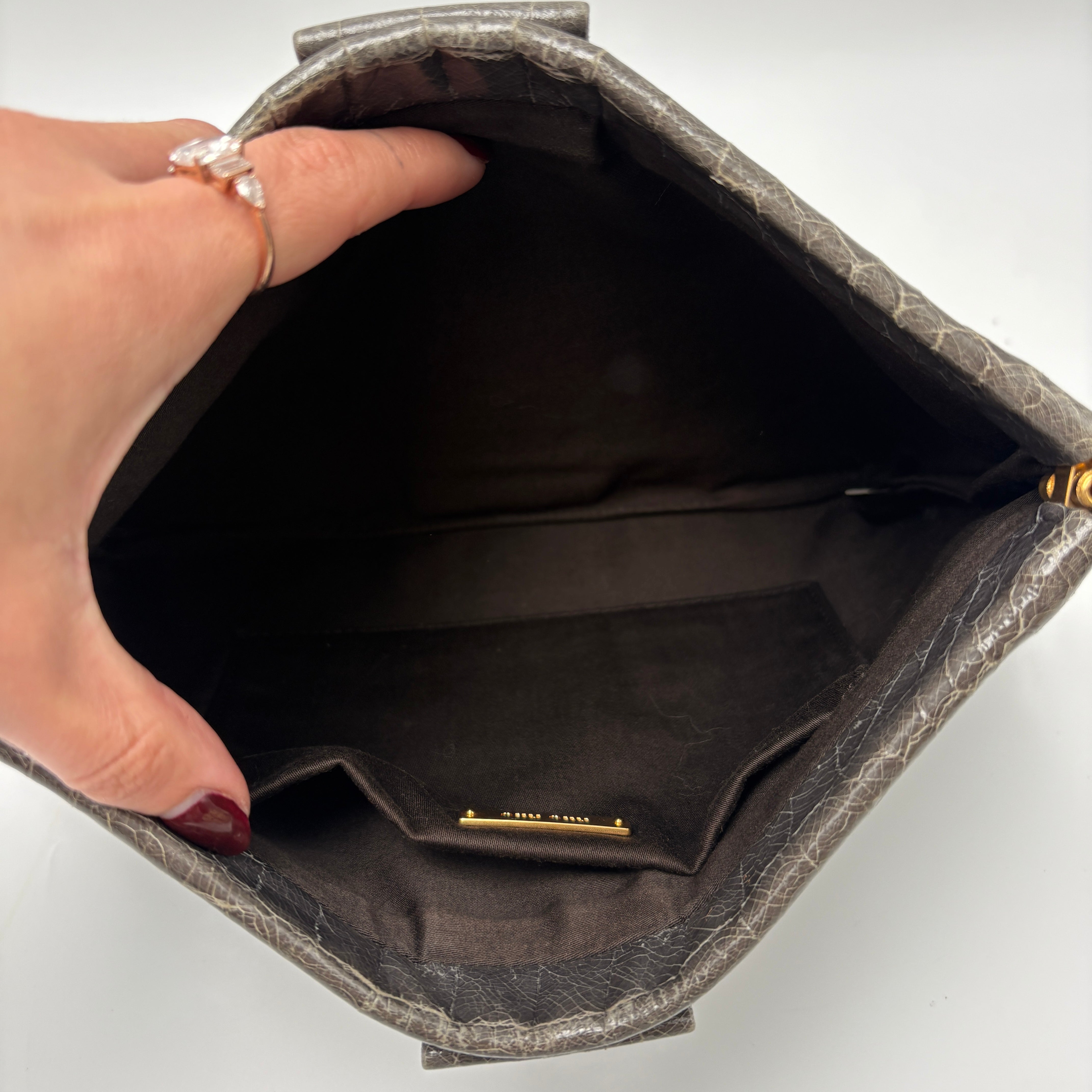 Miu Miu Croco Grey clutch bag