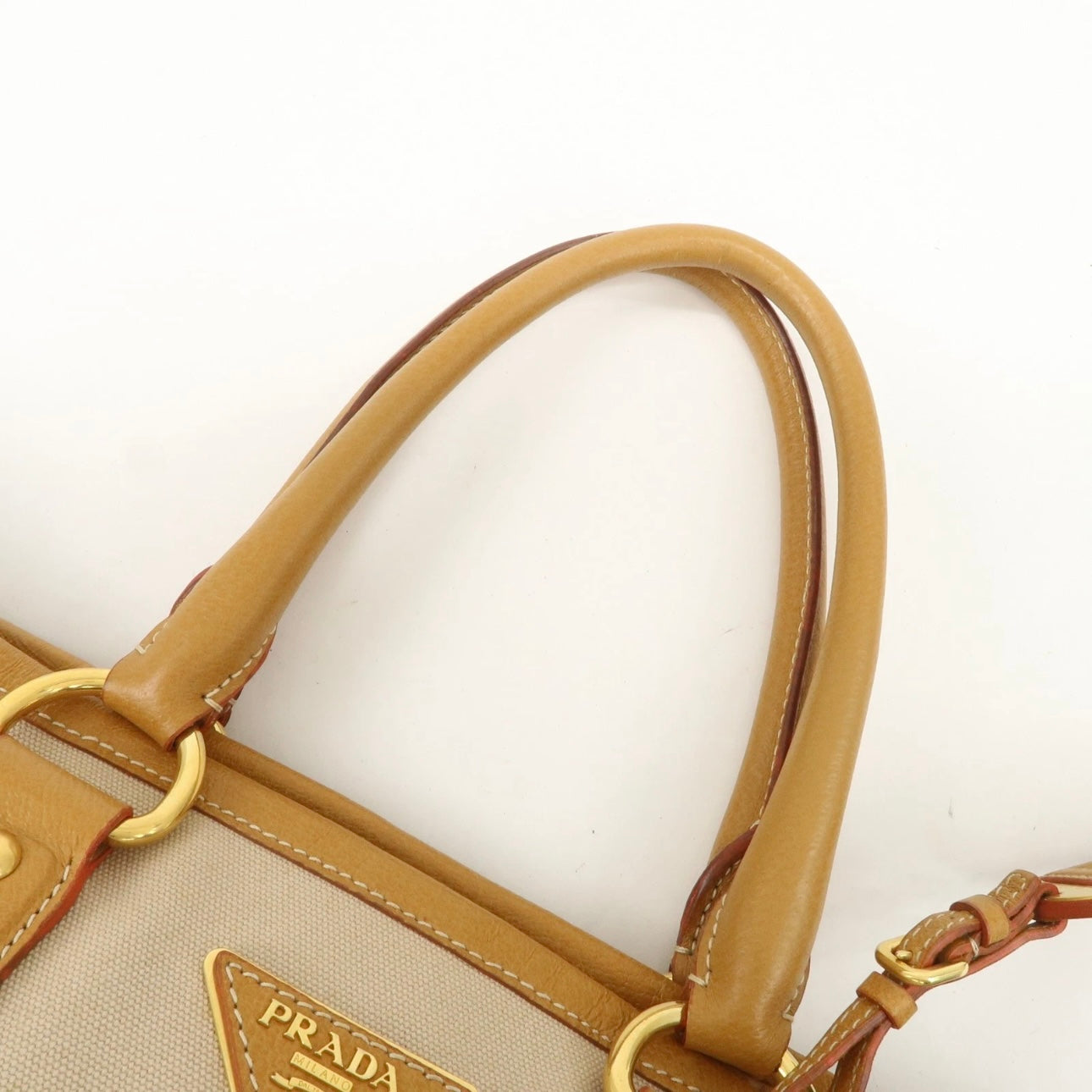 PRADA Leather Canvas shoulder& hand bag