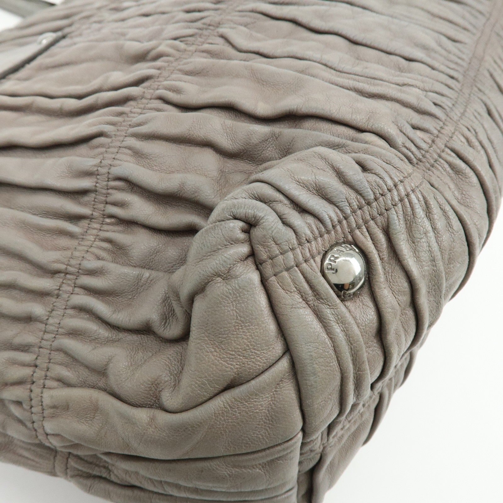 Prada 2Way Bag Hand Bag - Gray, Leather