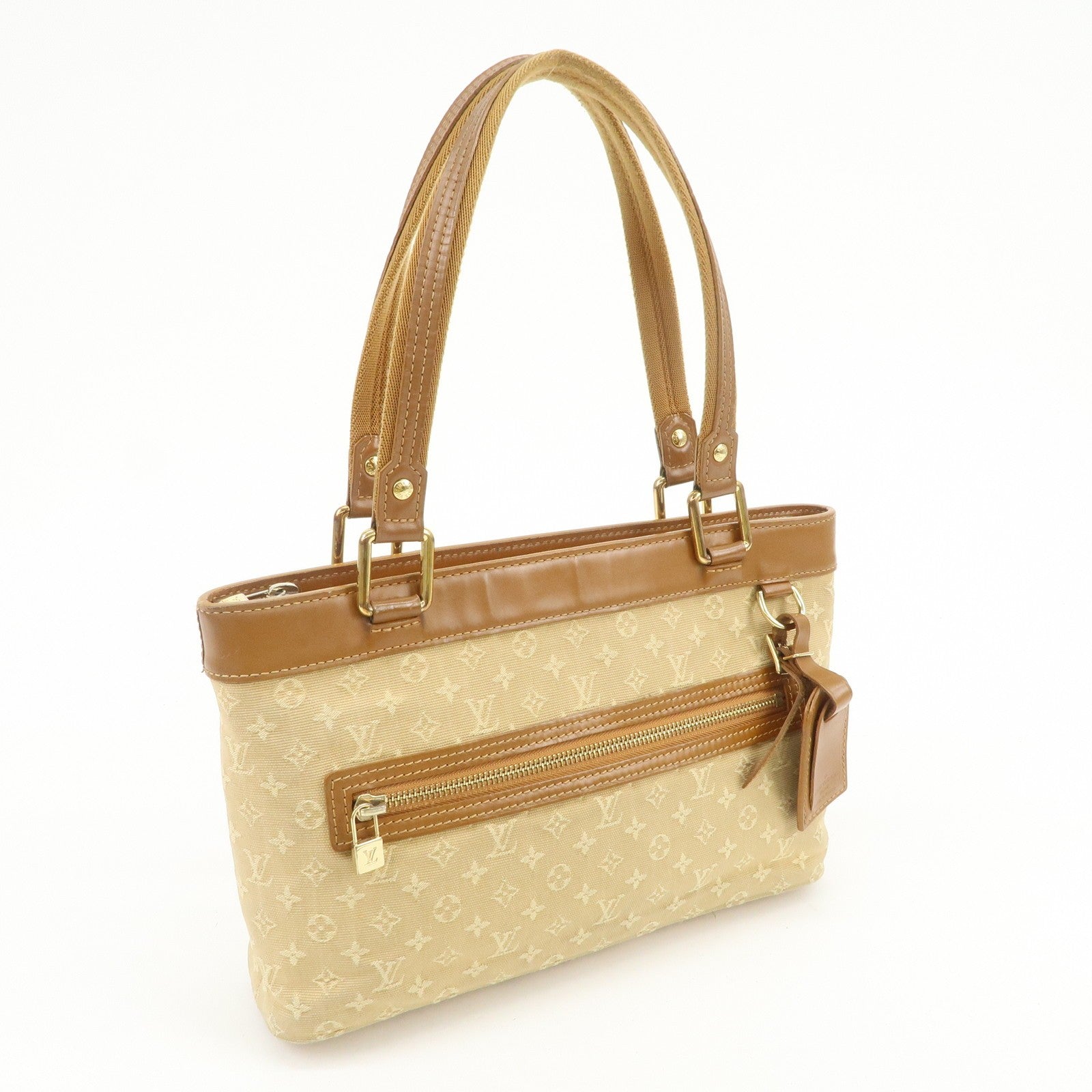 Louis Vuitton Monogram Mini Lucille PM Hand Bag - Beige, Monogram Mini Canvas