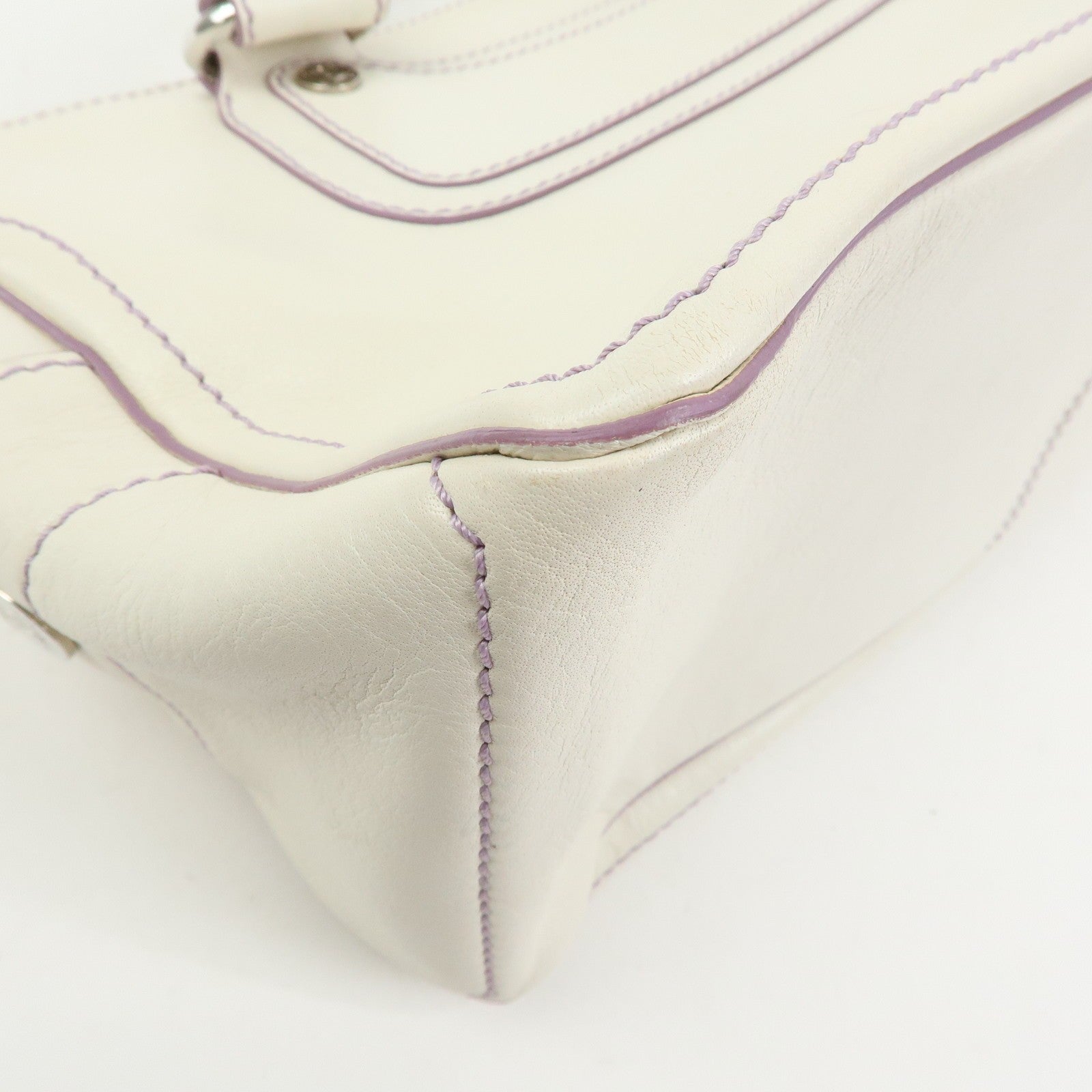 Celine Boogie Bag Handbag - White, Purple, Leather
