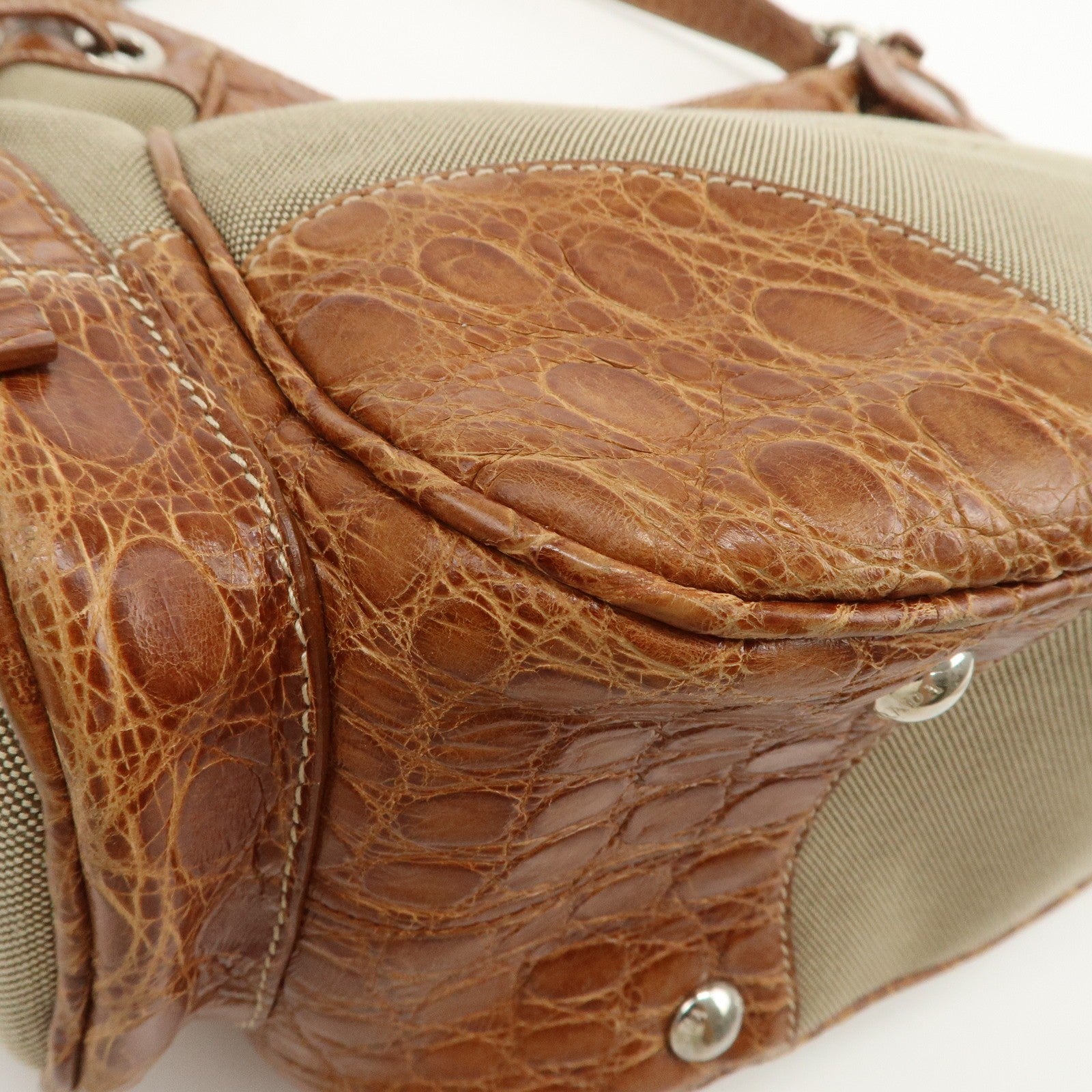 Prada Jacquard Shoulder Bag - Brown, Embossed Leather