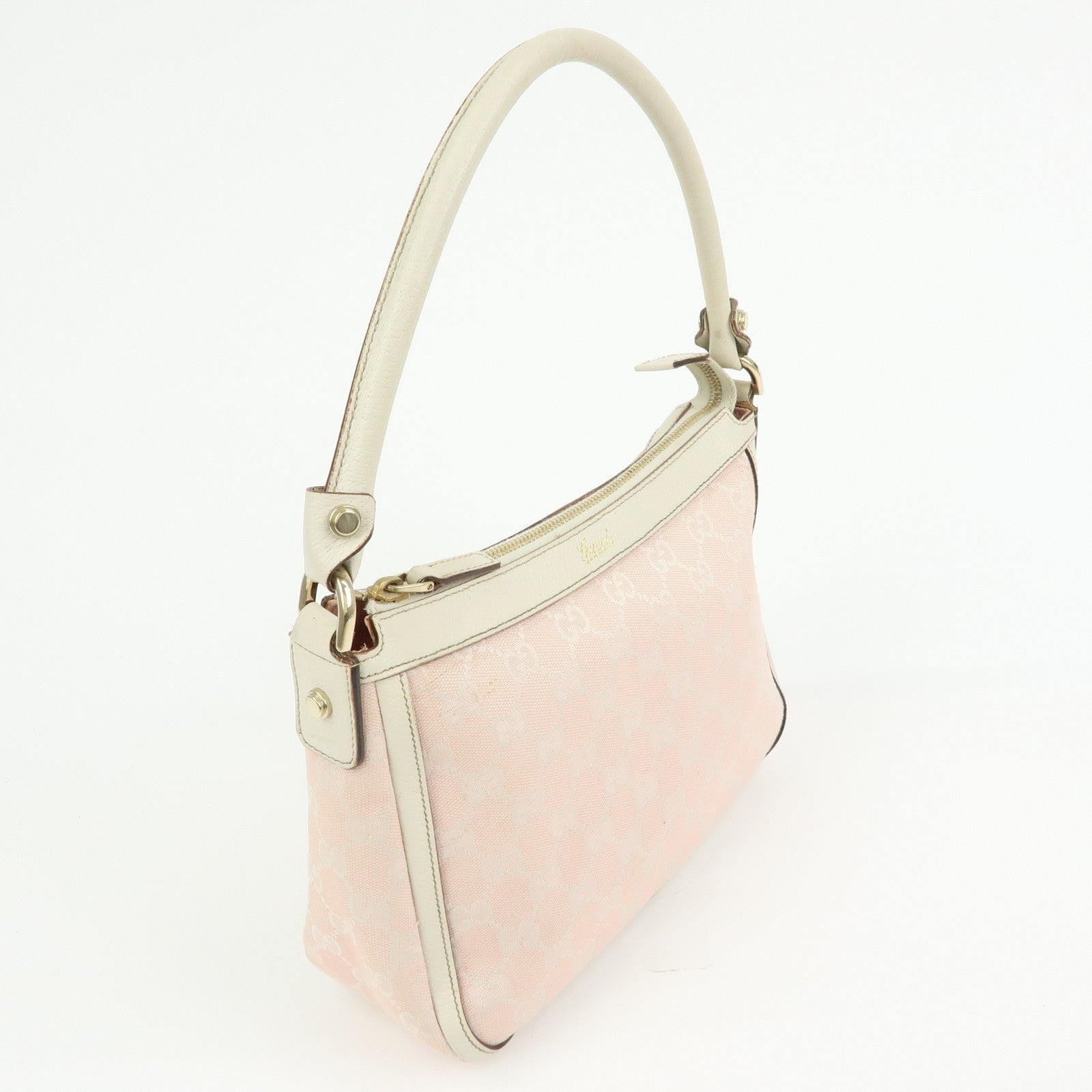 Gucci GG Canvas Shoulder Bag - Pink White, Canvas 