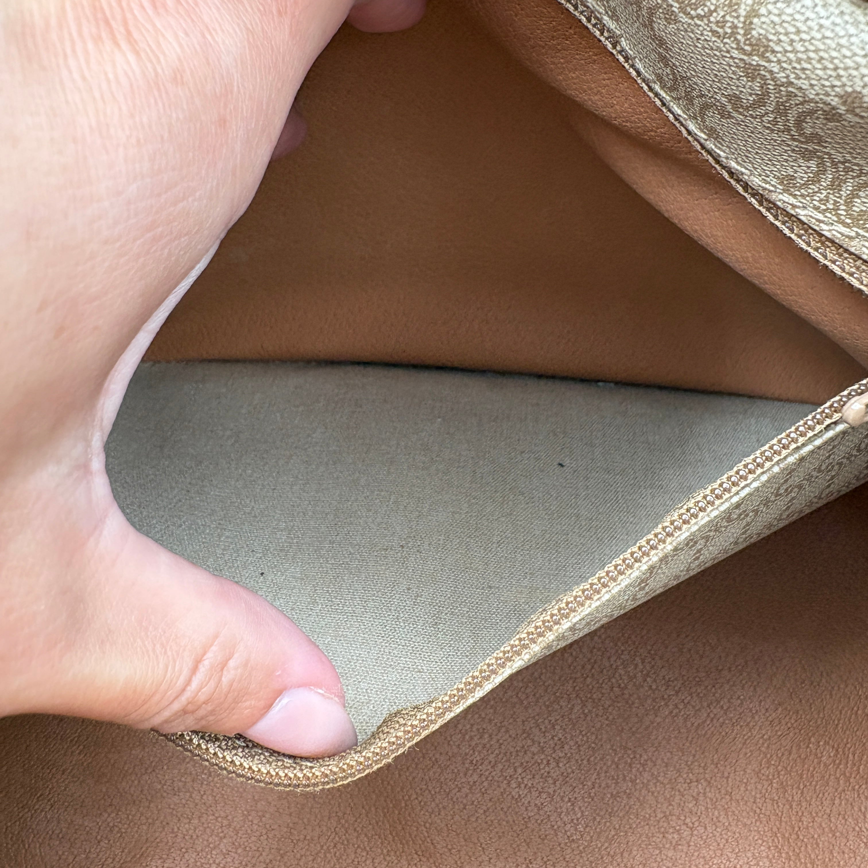 Handbag Mini Boston Bag Macadam Pattern Beige