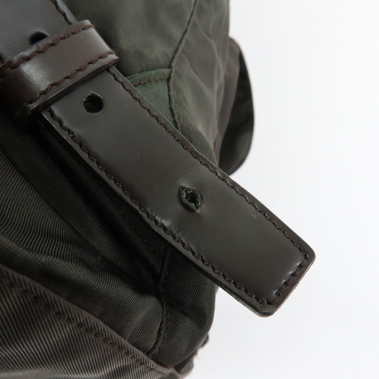 Prada B2811 Backpack - Brown, Nylon and Leather