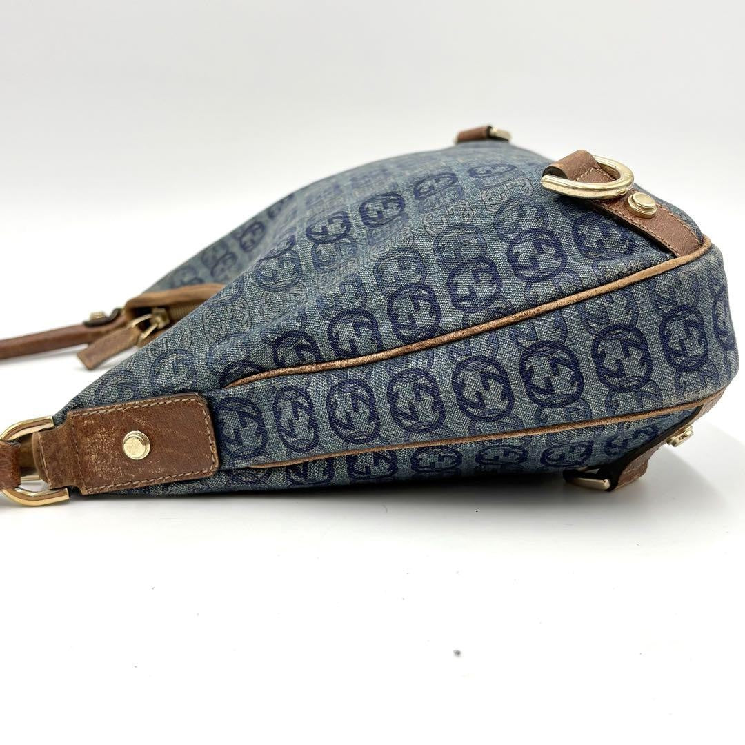 Gucci Abbey Shoulder Bag - Brown x Blue, Denim Leather