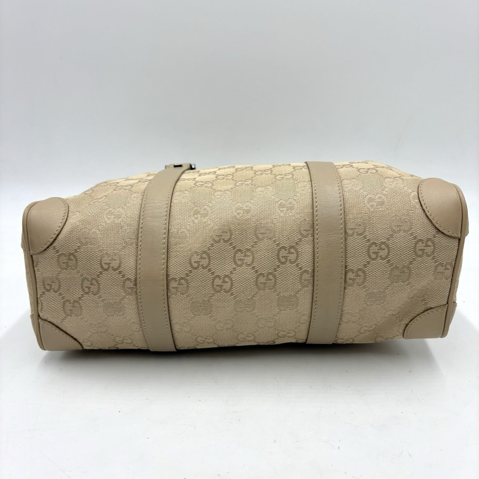 Gucci GG Mini Boston Handbag - Beige, Canvas 