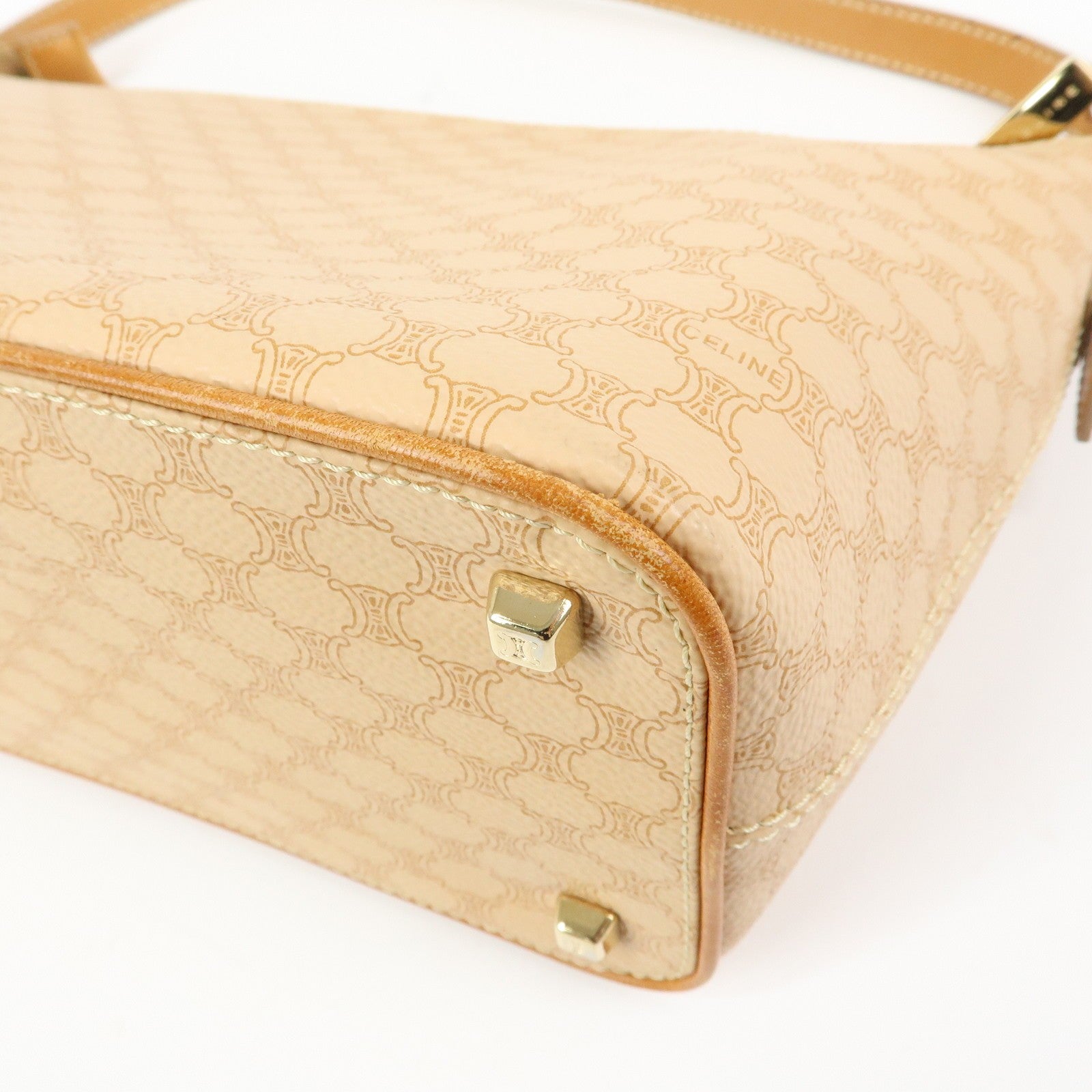 Celine Macadam Hand Bag - Beige, PVC Leather 