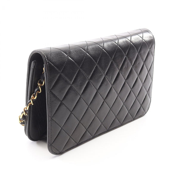Chanel Matelasse Single Flap Chain Shoulder Bag - Black, Lambskin Leather