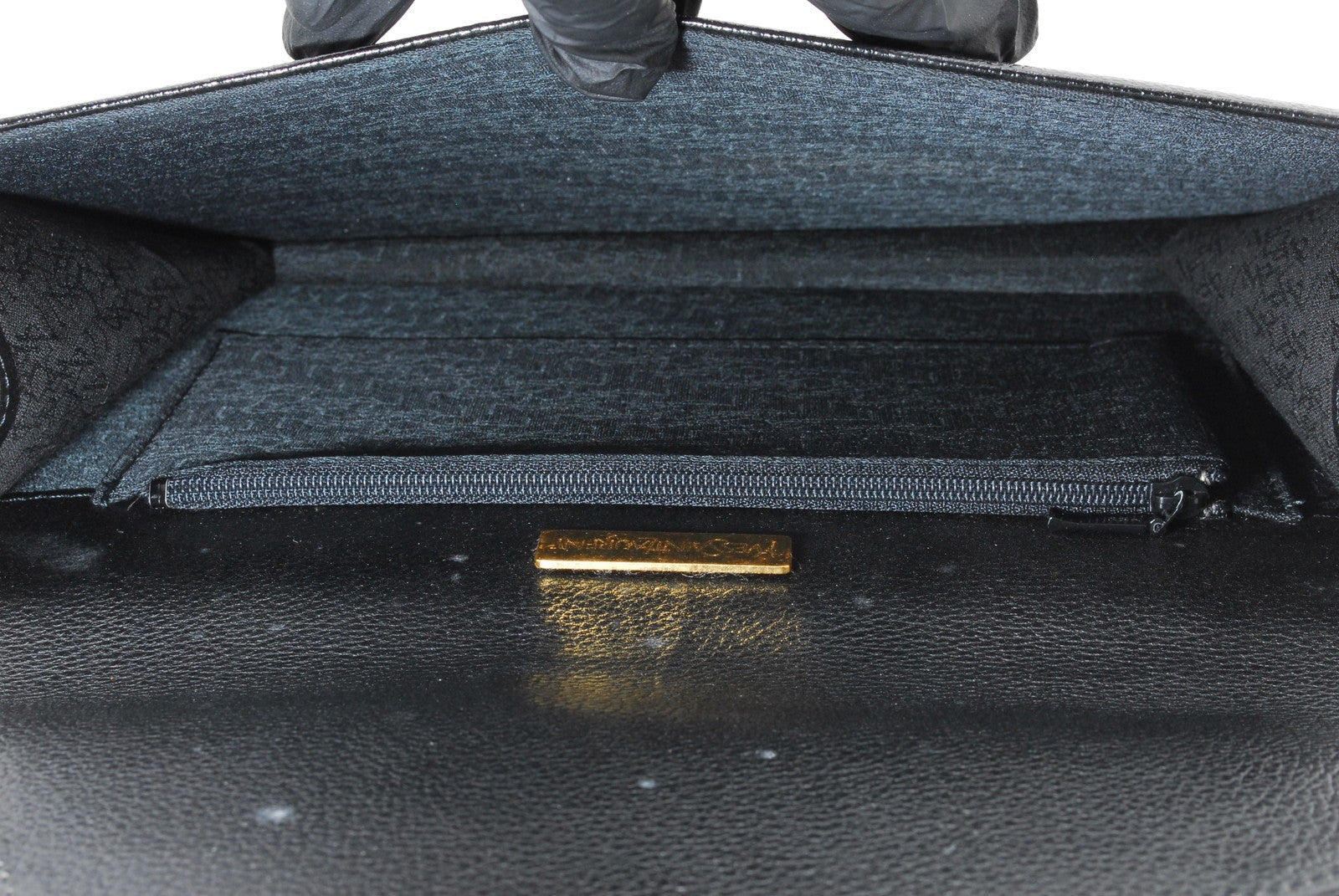 Saint Laurent Yves Saint Laurent Document Clutch Bag - Black, Leather