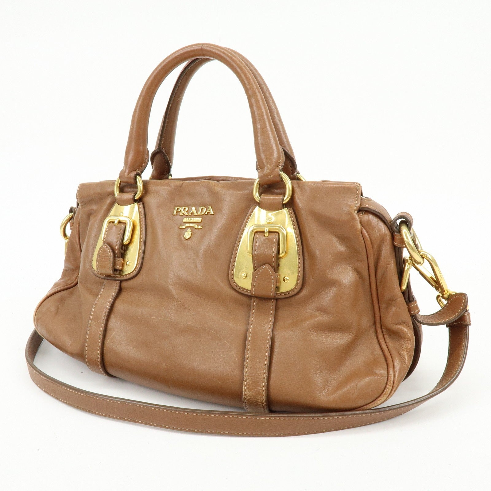 Prada 2Way Bag Handbag - Brown, Leather
