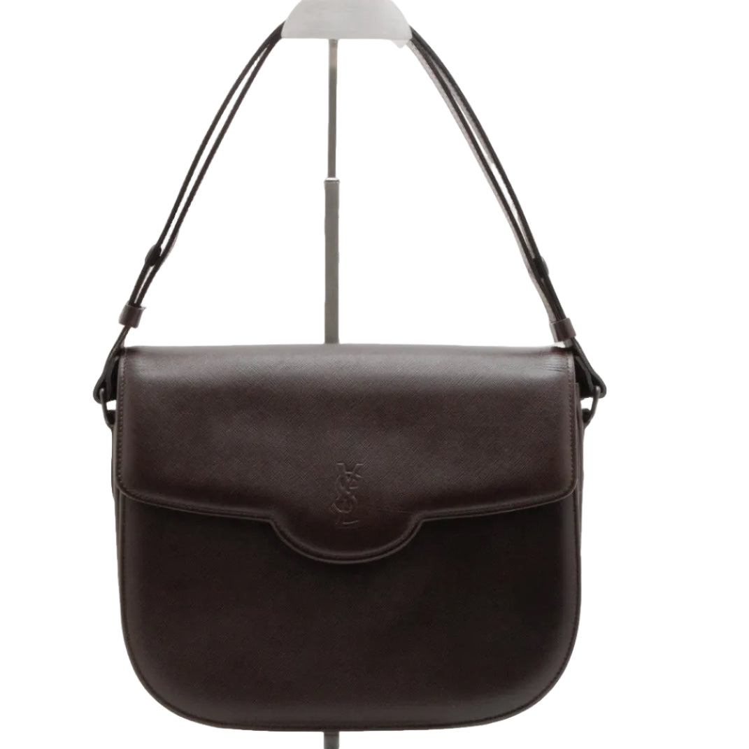 Yves Saint Laurent Cassandra Shoulder Bag - Brown, Leather