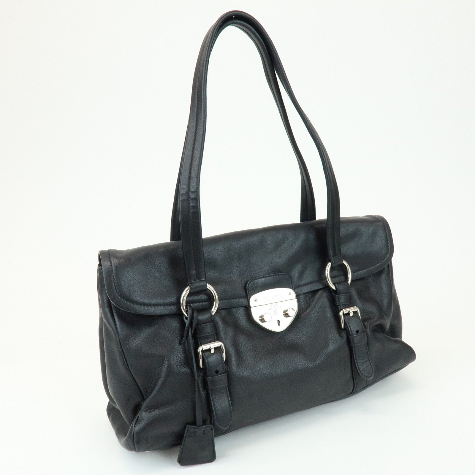 Prada Shoulder Bag - Black, Calf Leather