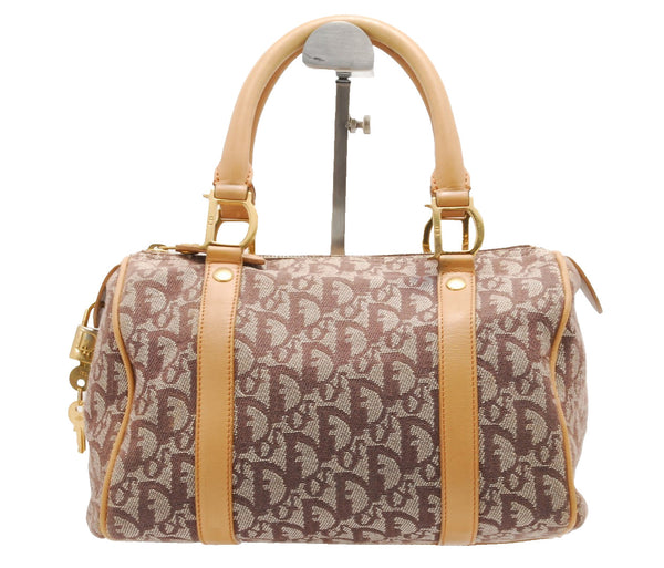 Christian Dior Trotter Mini Boston Handbag - Beige, Canvas 