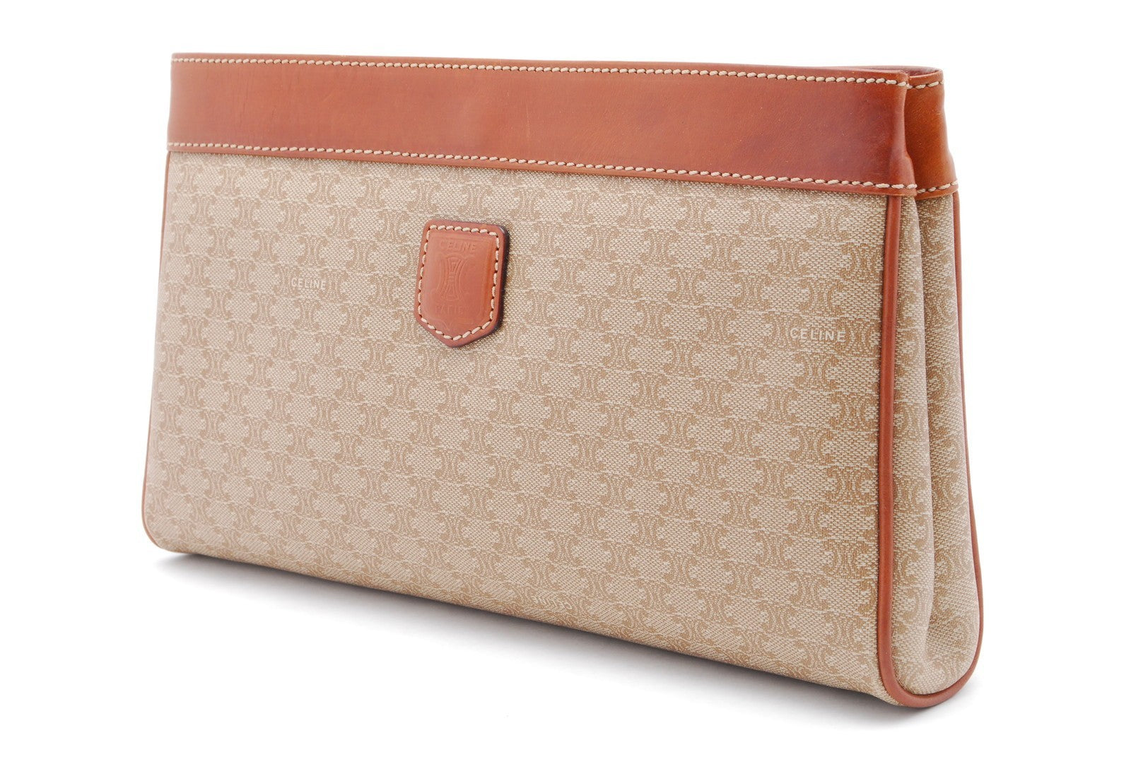 Celine Macadam Clutch Bag - Beige, PVC Leather 