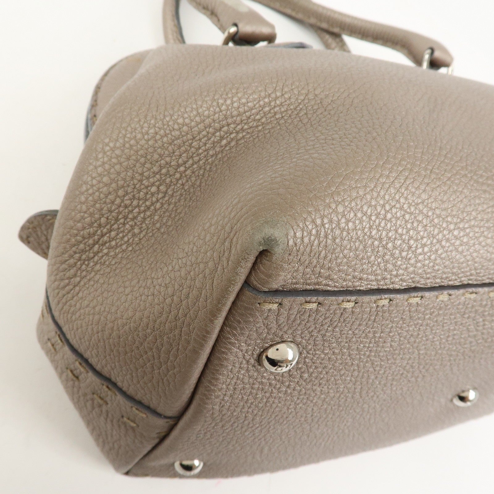 Fendi Hand Bag - Greige, Leather