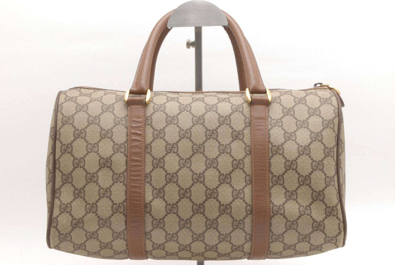 Gucci Guuci GG Supreme Hand Boston Bag - Brown, PVC Leather