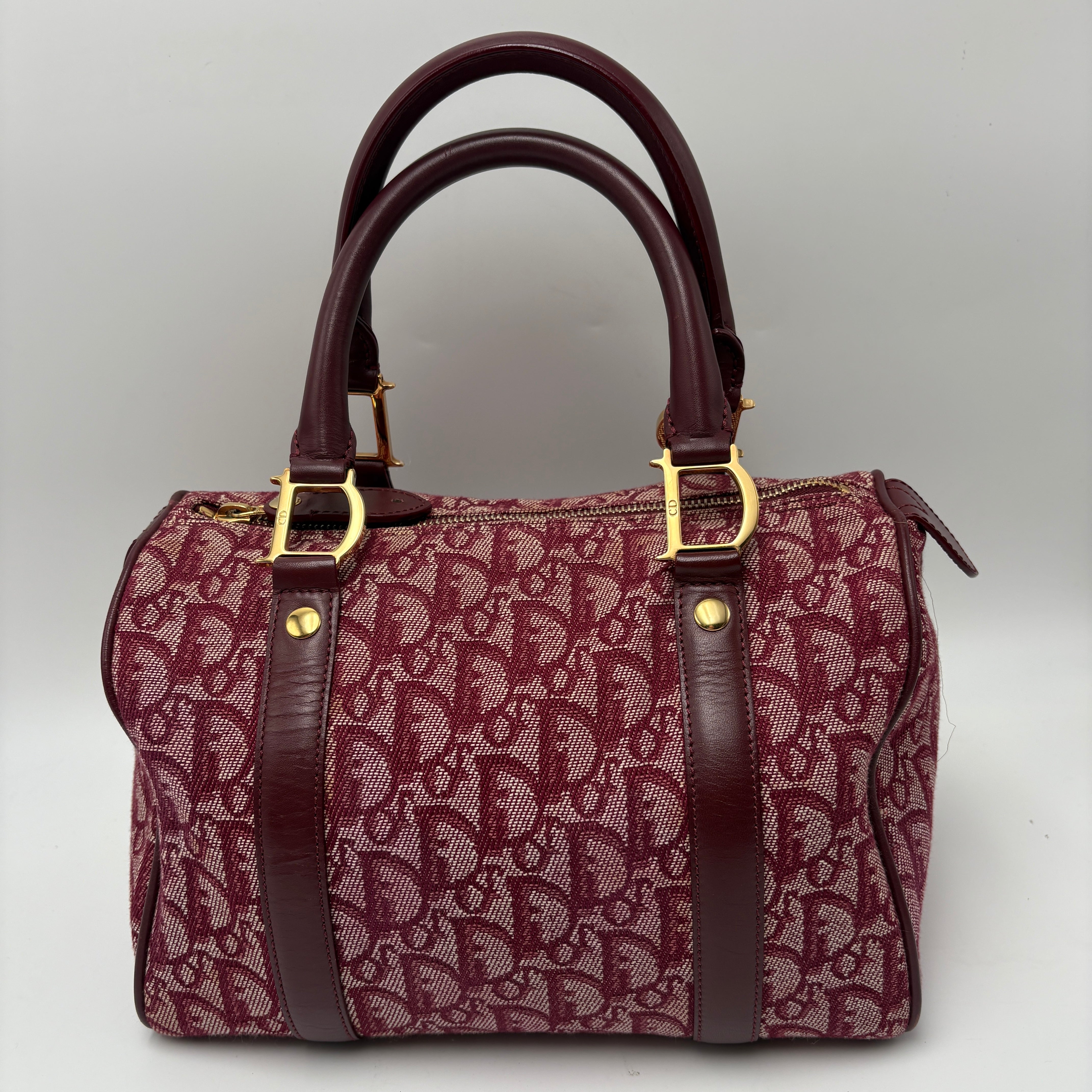 Dior Trotter Boston burgundy bag