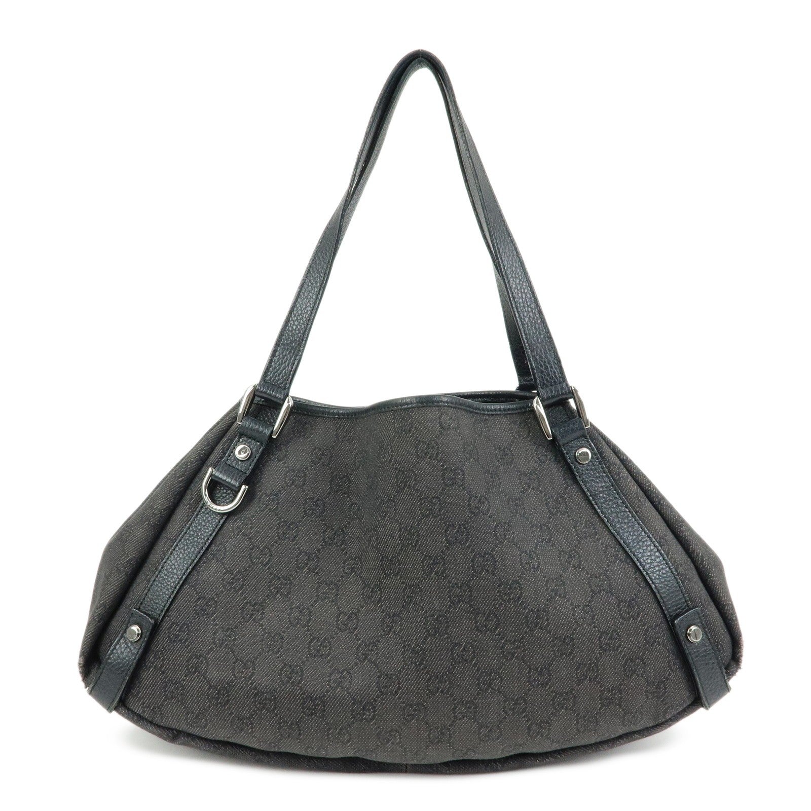 Gucci Abbey GG Monogram Tote Bag - Black, Denim 