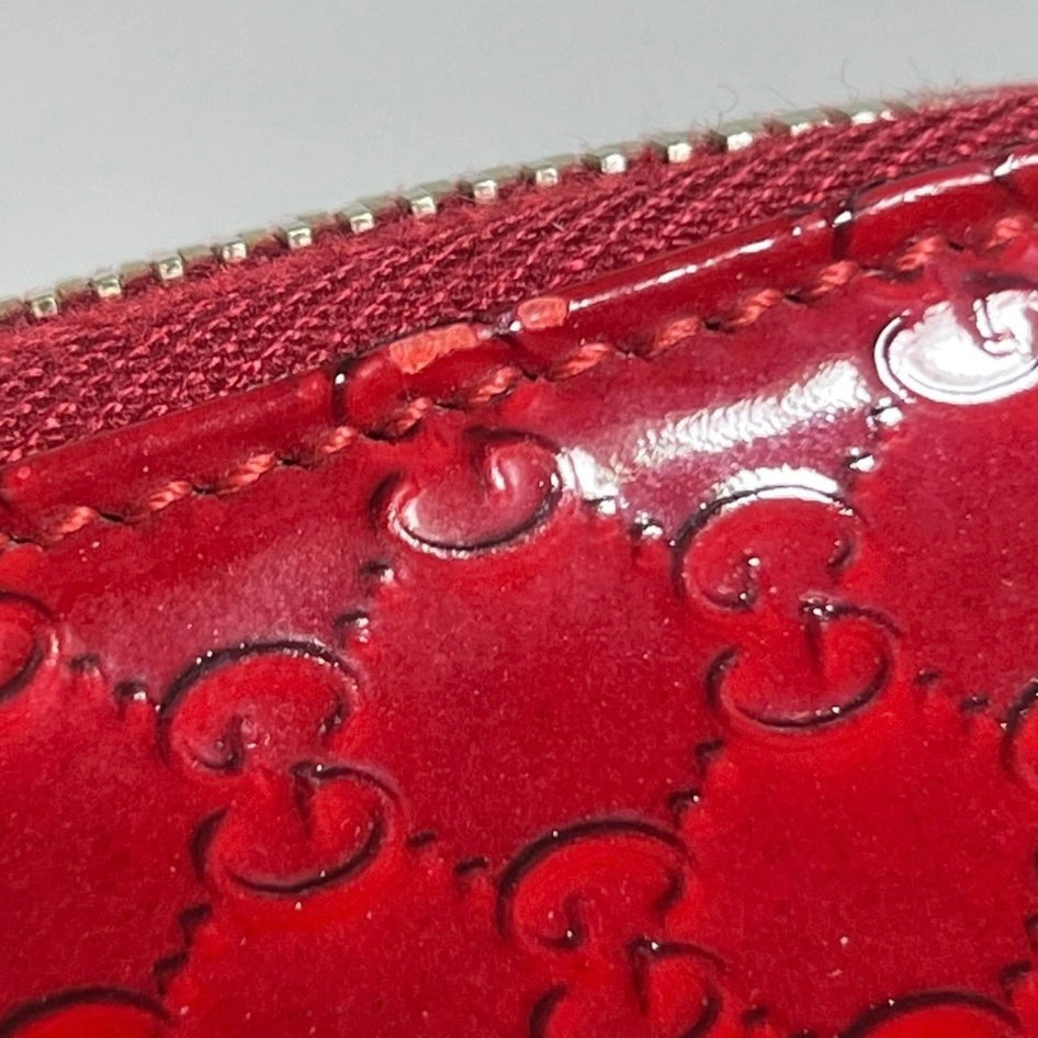 Gucci wallet ribbon microGG enamel Red