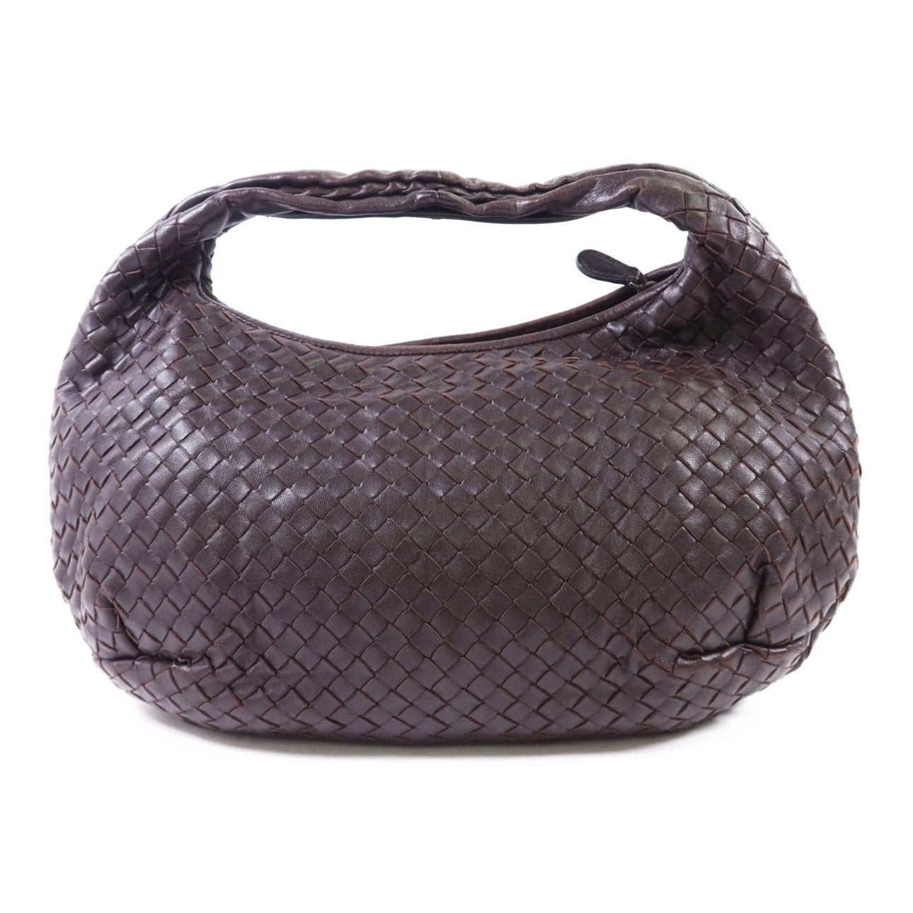 BOTTEGA VENETA BV Hobo Bag Handbag Lambskin Leather Brown