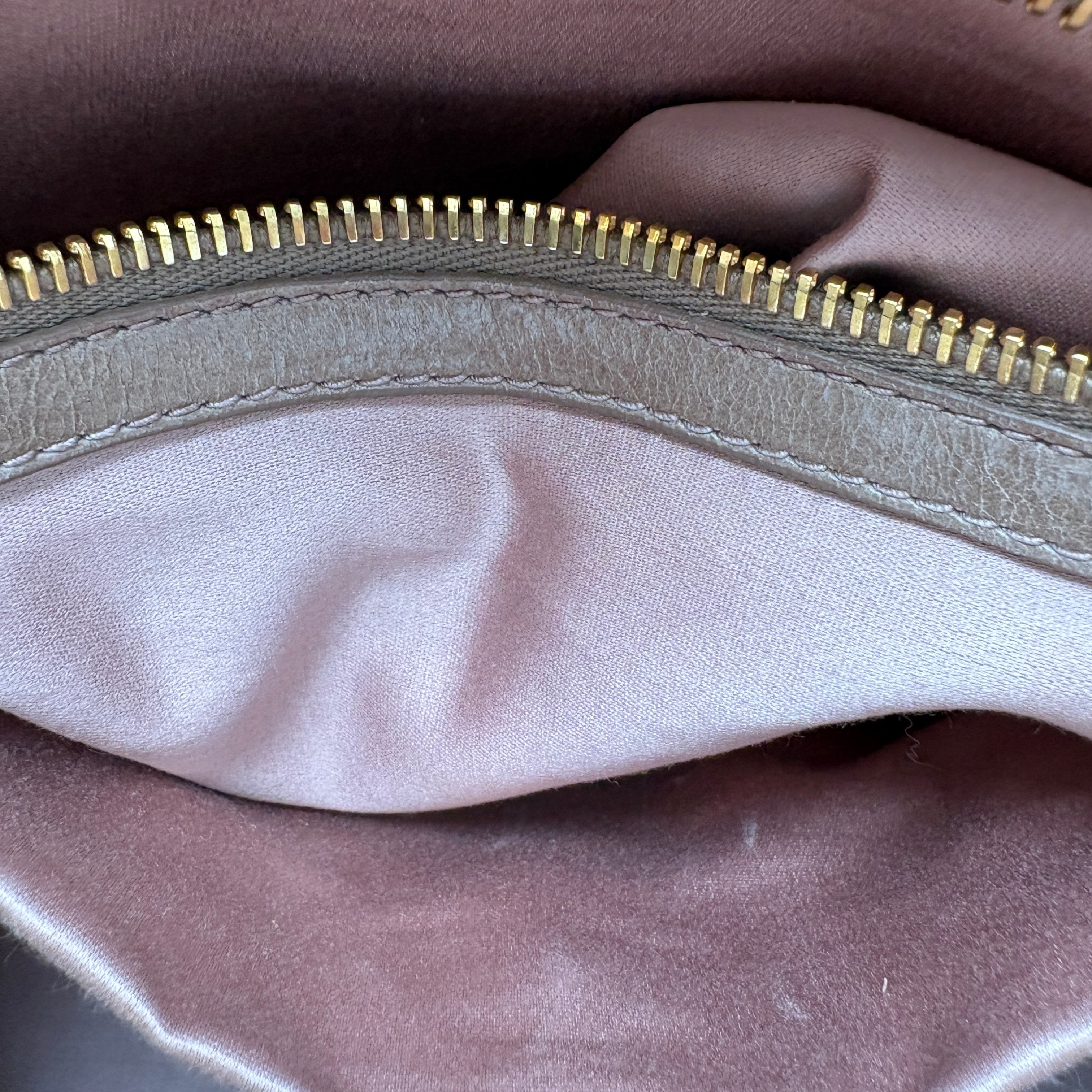 Miu Miu Leather Brown Gathered Handle Shoulder Bag