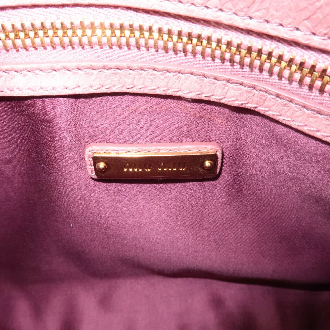 Leather Ribbon Gathered Shoulder Bag Pink