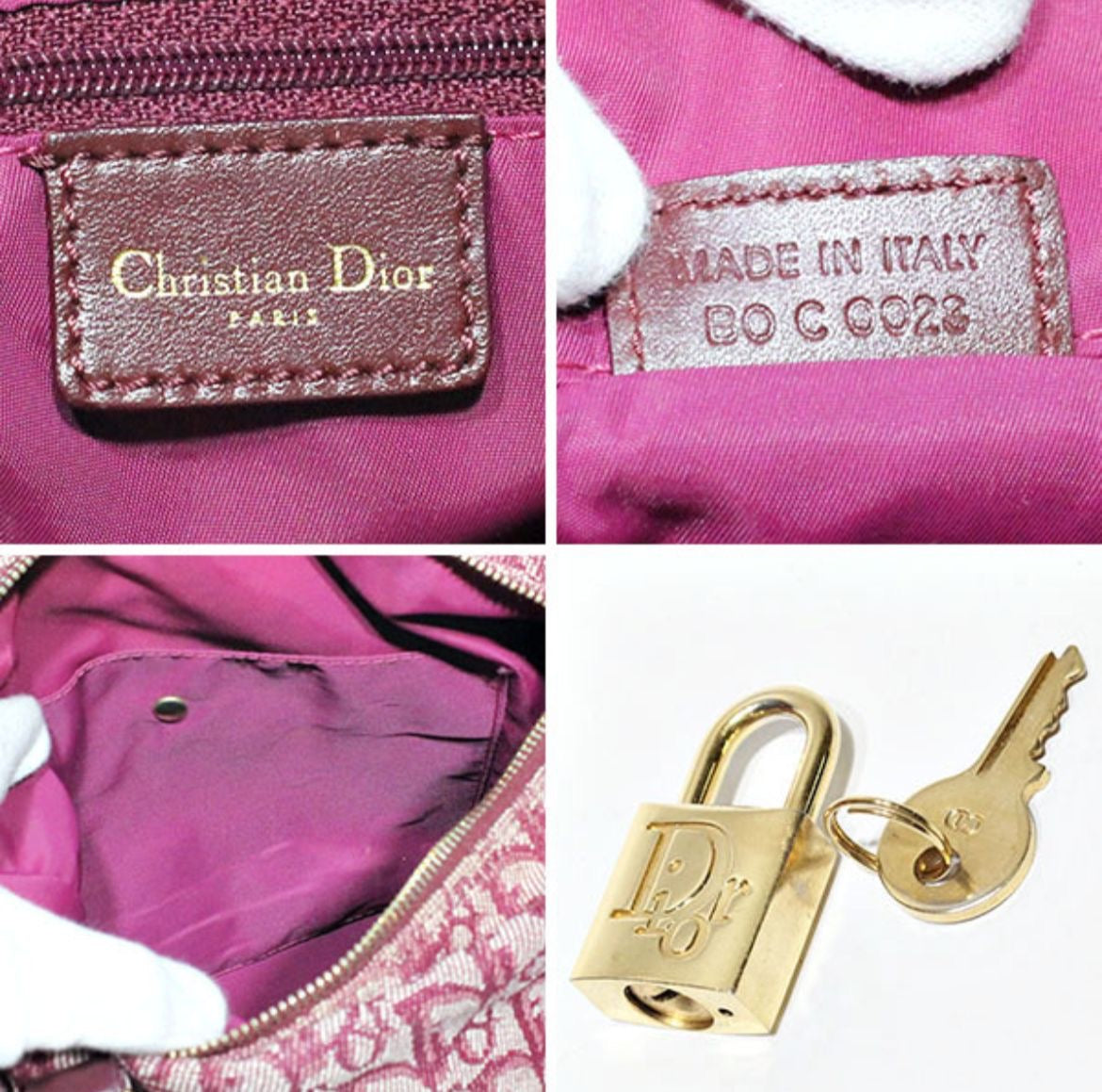 DIOR TROTTER BOSTON BURGUNDY BAG