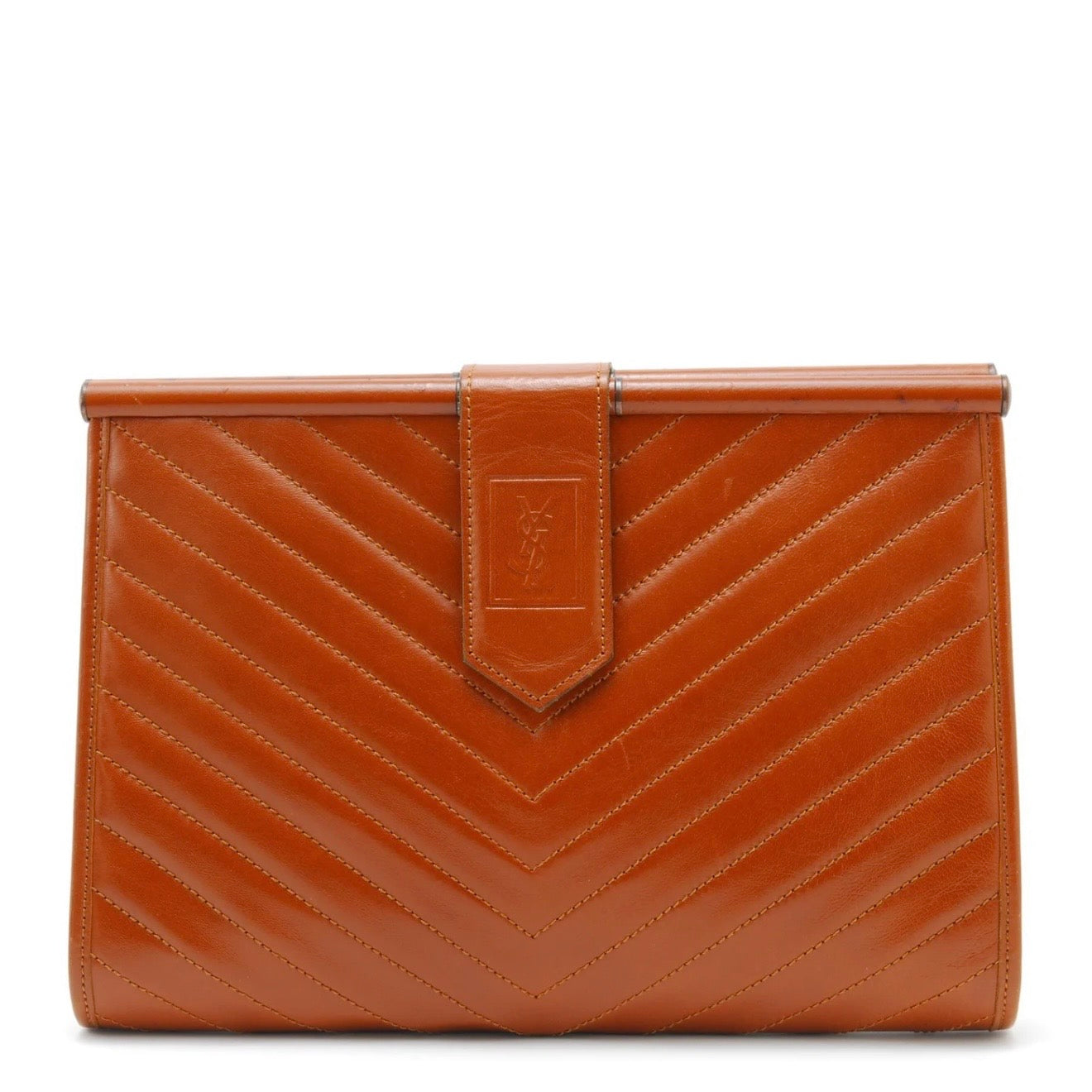 Saint Laurent Yves Saint Laurent Clutch Bag - Brown, Leather