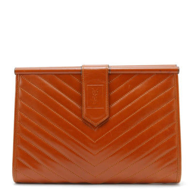 Saint Laurent Yves Saint Laurent Clutch Bag - Brown, Leather