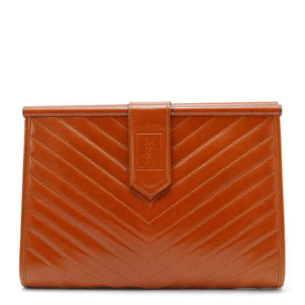 Saint Laurent Yves Saint Laurent Clutch Bag - Brown, Leather