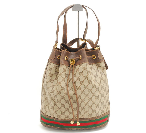 Gucci Vintage GG Sherry Line Shoulder Bag - Brown, PVC Leather