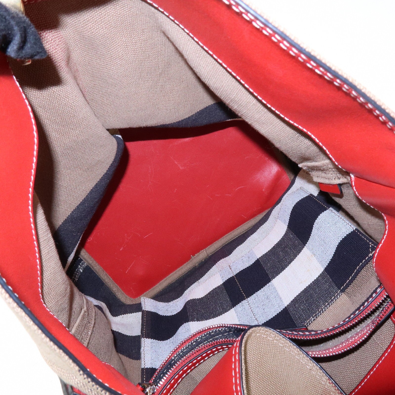 Burberry 2way bag Handbag - Beige, Canvas and Leather