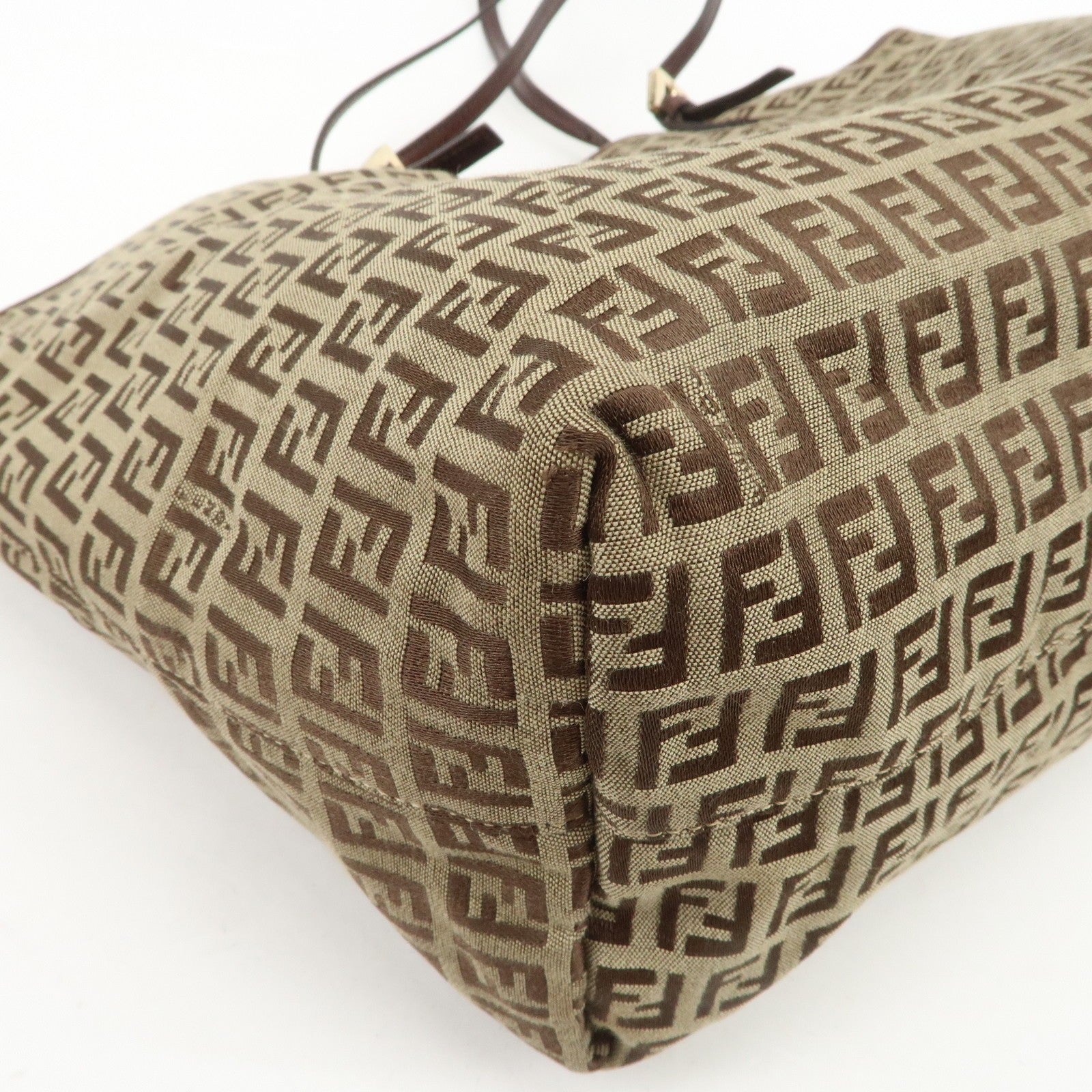 Fendi Tote Shoulder Bag - Beige Brown, Canvas Leather