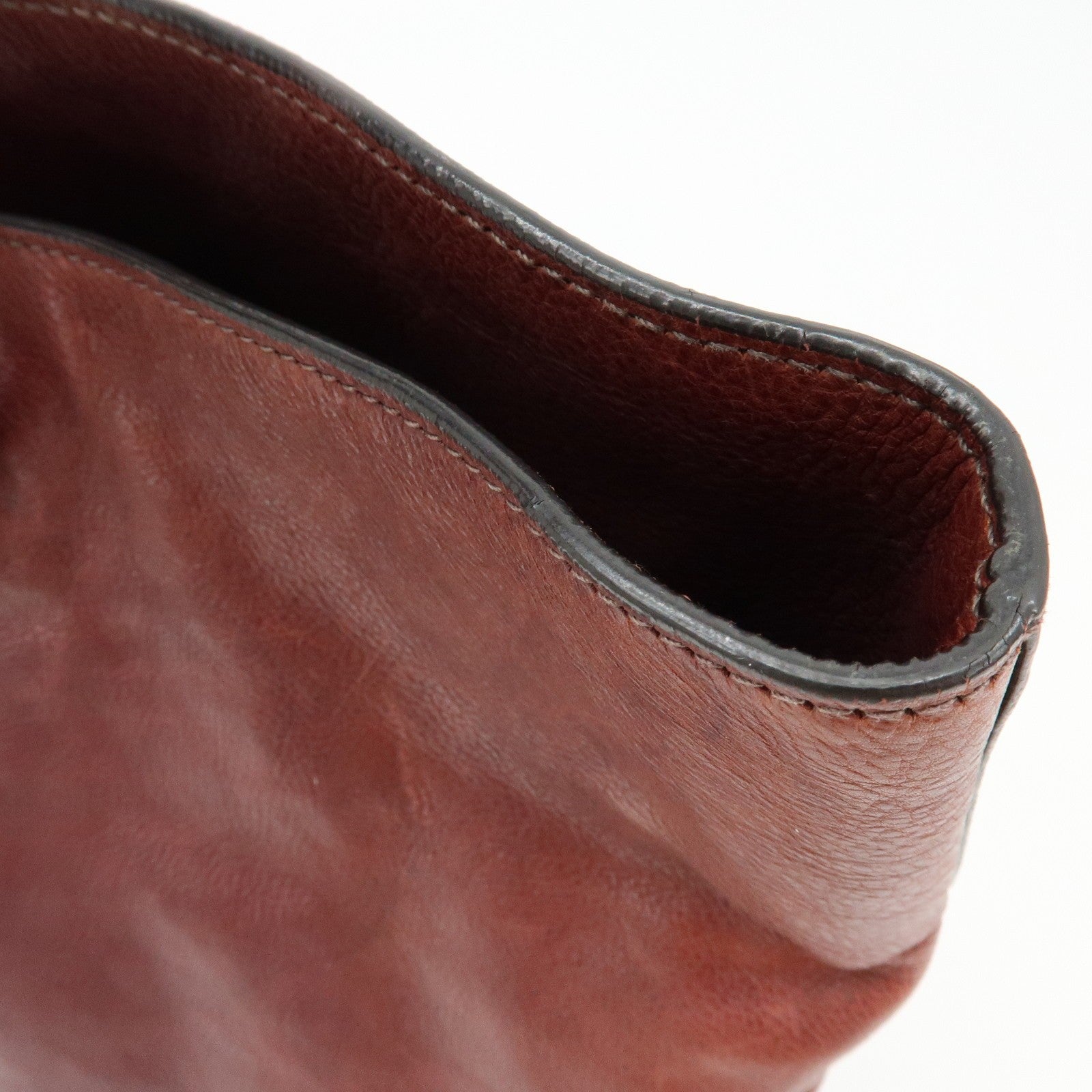 Prada Triangle Logo Tote Bag - Bordeaux, Leather