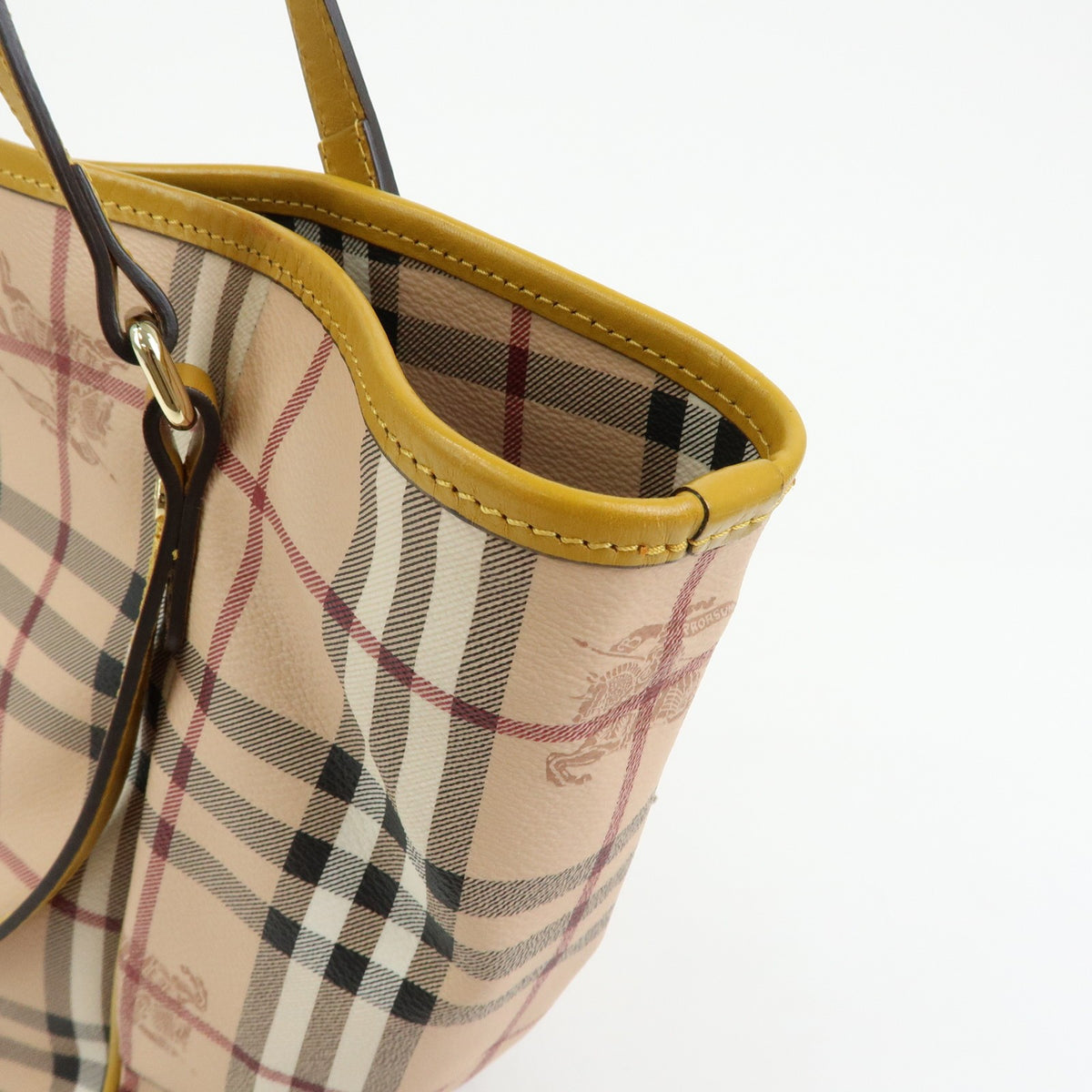 Burberry Tote Bag - Beige, Mustard Yellow, PVC, Leather- מגיע עם הארנק